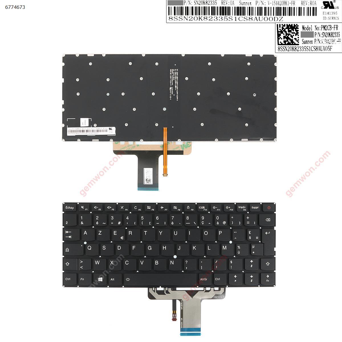 Picture of New Replacement Laptop Keyboard For Lenovo IdeaPad 710S-13ISK  BLACK  ，without FRAME  （Backlit，With switch ） FR Layout