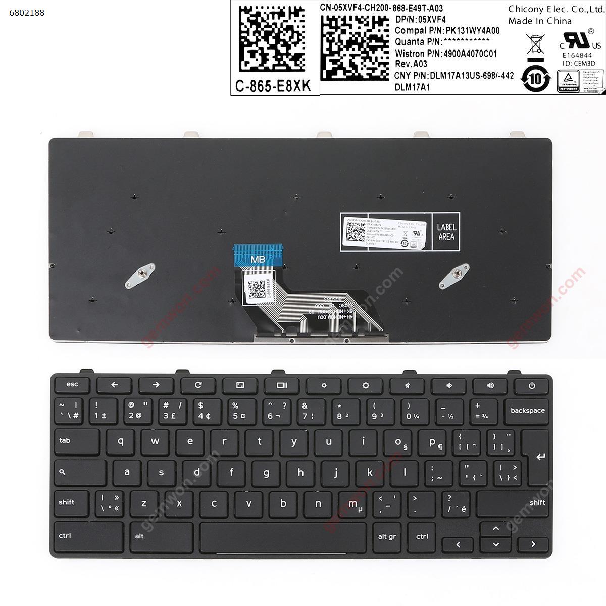 Picture of New Replacement Laptop Keyboard For DELL 3180  black  (without  backlit, big enter) CA/CF Layout