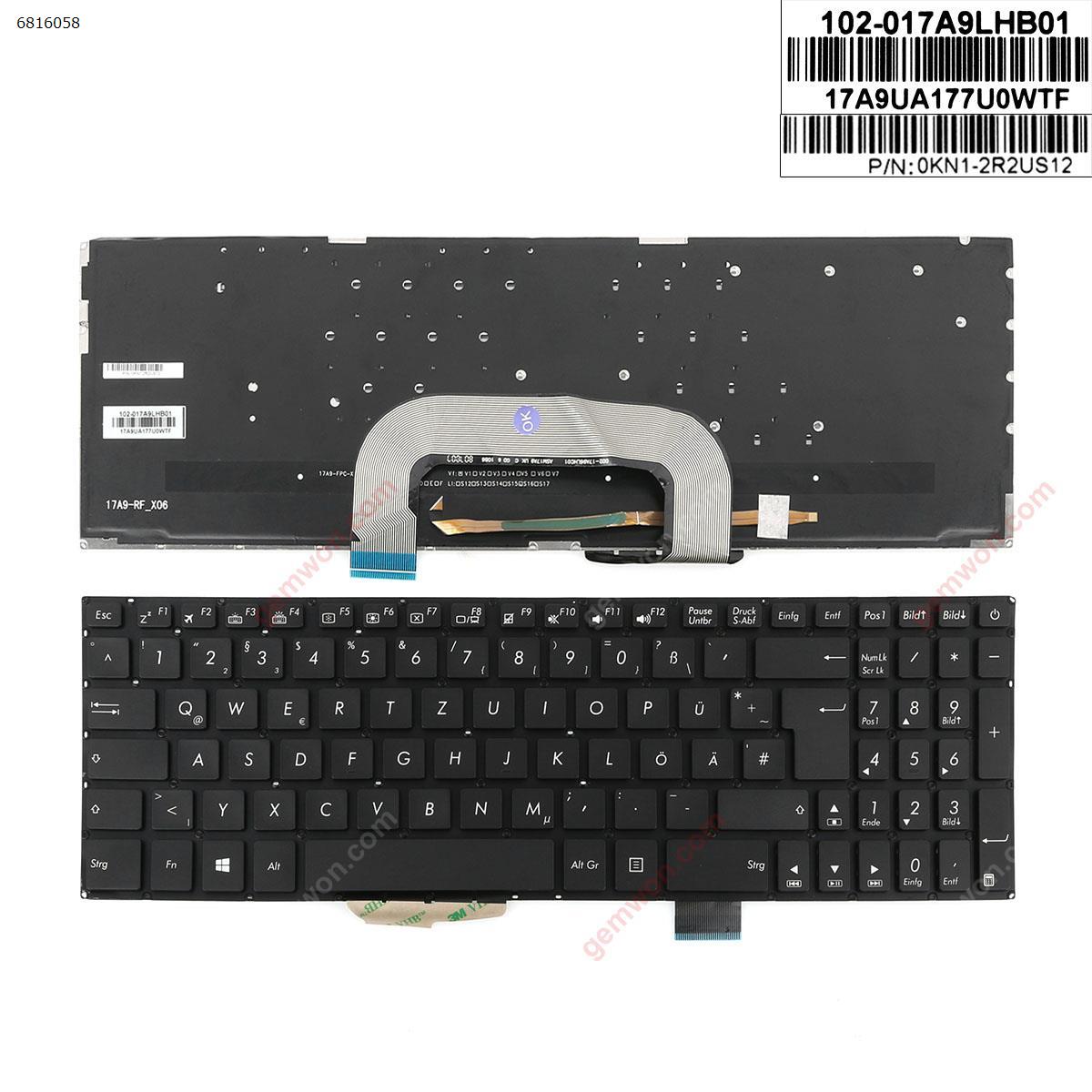 Picture of New Replacement Laptop Keyboard For ASUS X705   BLACK (  Backlit  ,Big Enter  ,Cable  Folded  ) GR Layout