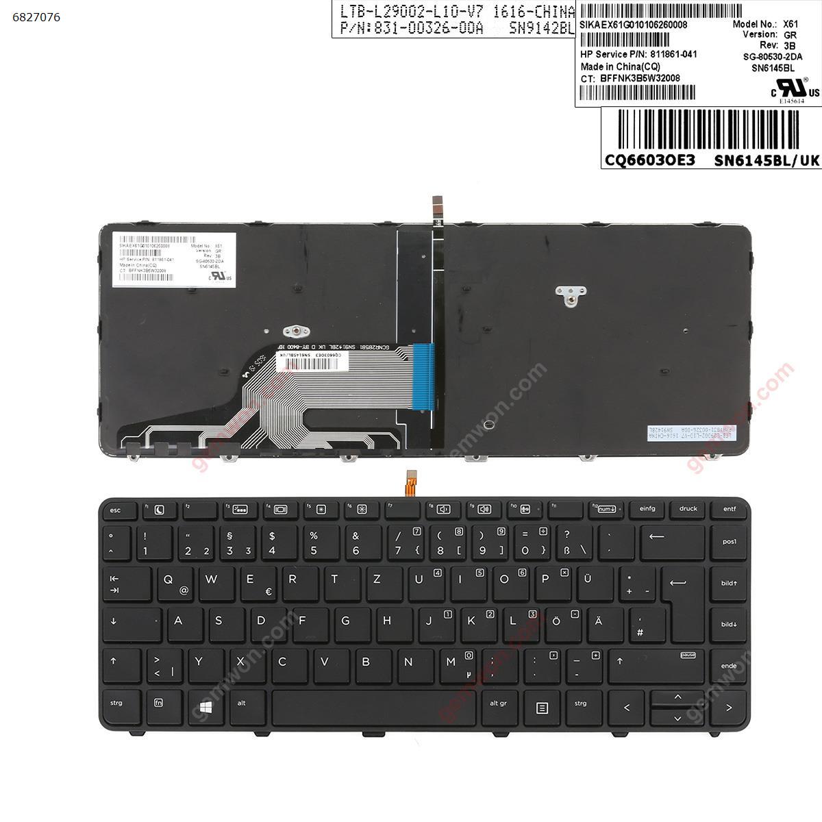 Picture of New Replacement Laptop Keyboard For HP ProBook  430 g3 g4 440 g3 g4 446 g3   BLACK FRAME BLACK  (  Backlit ) GR Layout