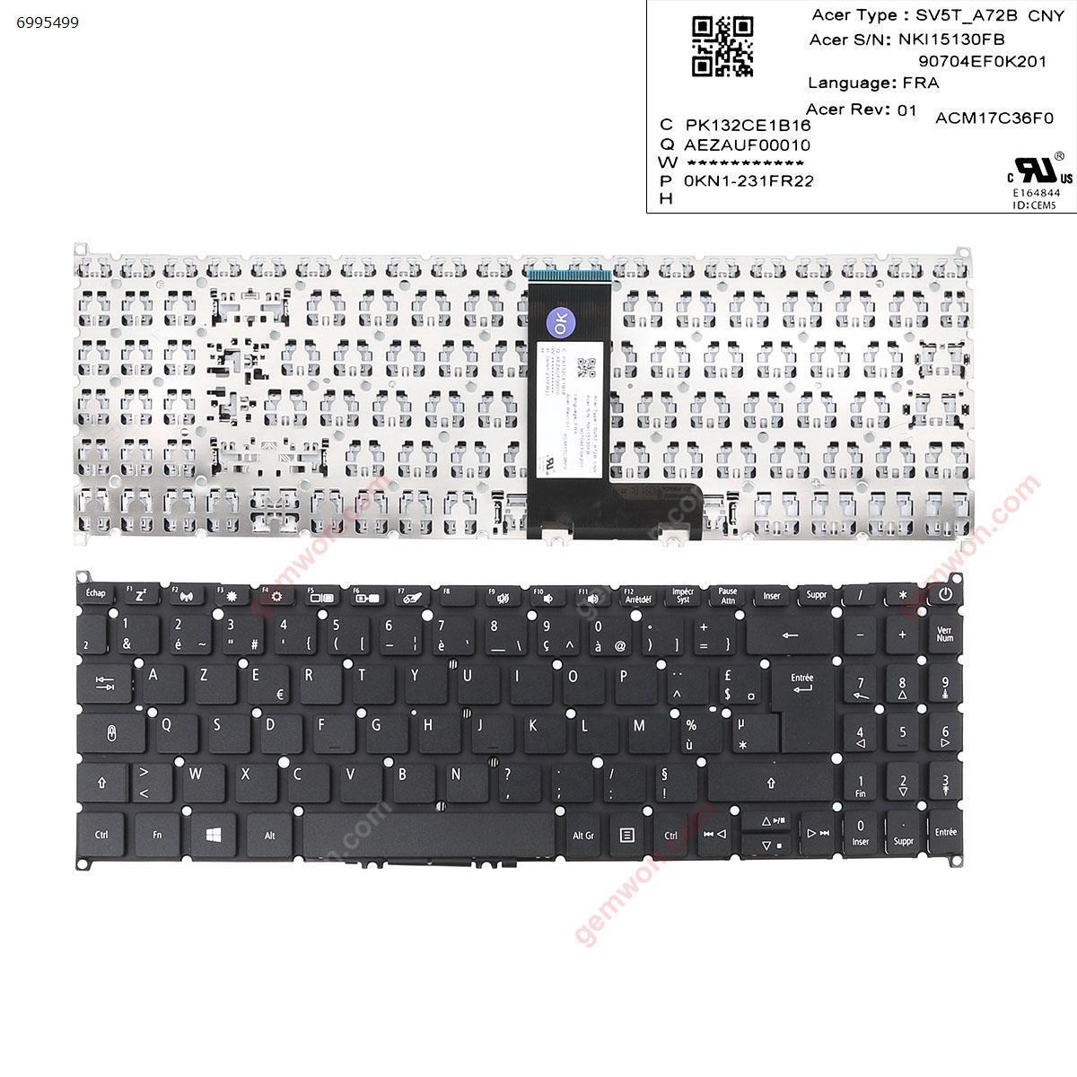 Picture of New Replacement Laptop Keyboard For ACER  SF315    SF315-51 /SF315-52/SF315-41 a315-42 a315-42g a315-54 a315-54k   BLACK  (Without  Backlit  ,Big Enter   ,) FR Layout