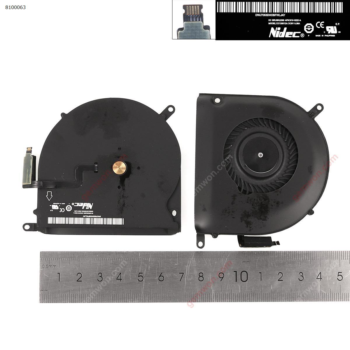 Picture of New Replacement CPU Cooling Fan For APPLE retina A1398 MC975 MC976(2013-2015, Right Side，High copy) N/A Layout