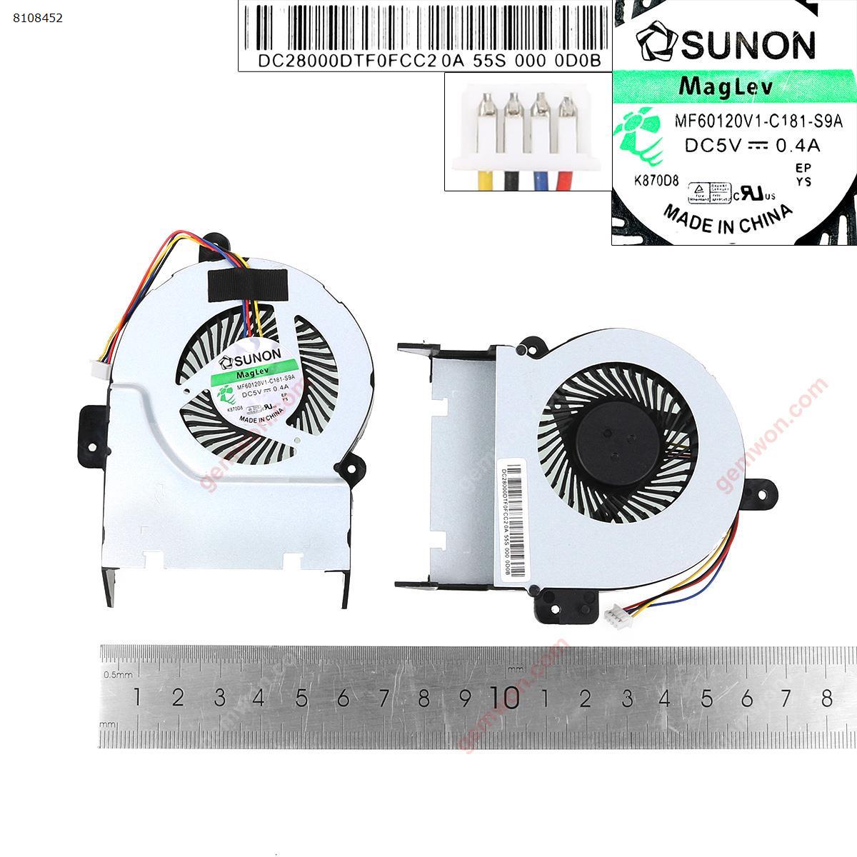 Picture of New Replacement CPU Cooling Fan For ASUS X55V X55VD X45C X45VD R500V K55VM(For Integrated graphics,thickness:9mm, a little flaw,High Copy) KSB06105HB MF60090V1-C480-S99 Layout
