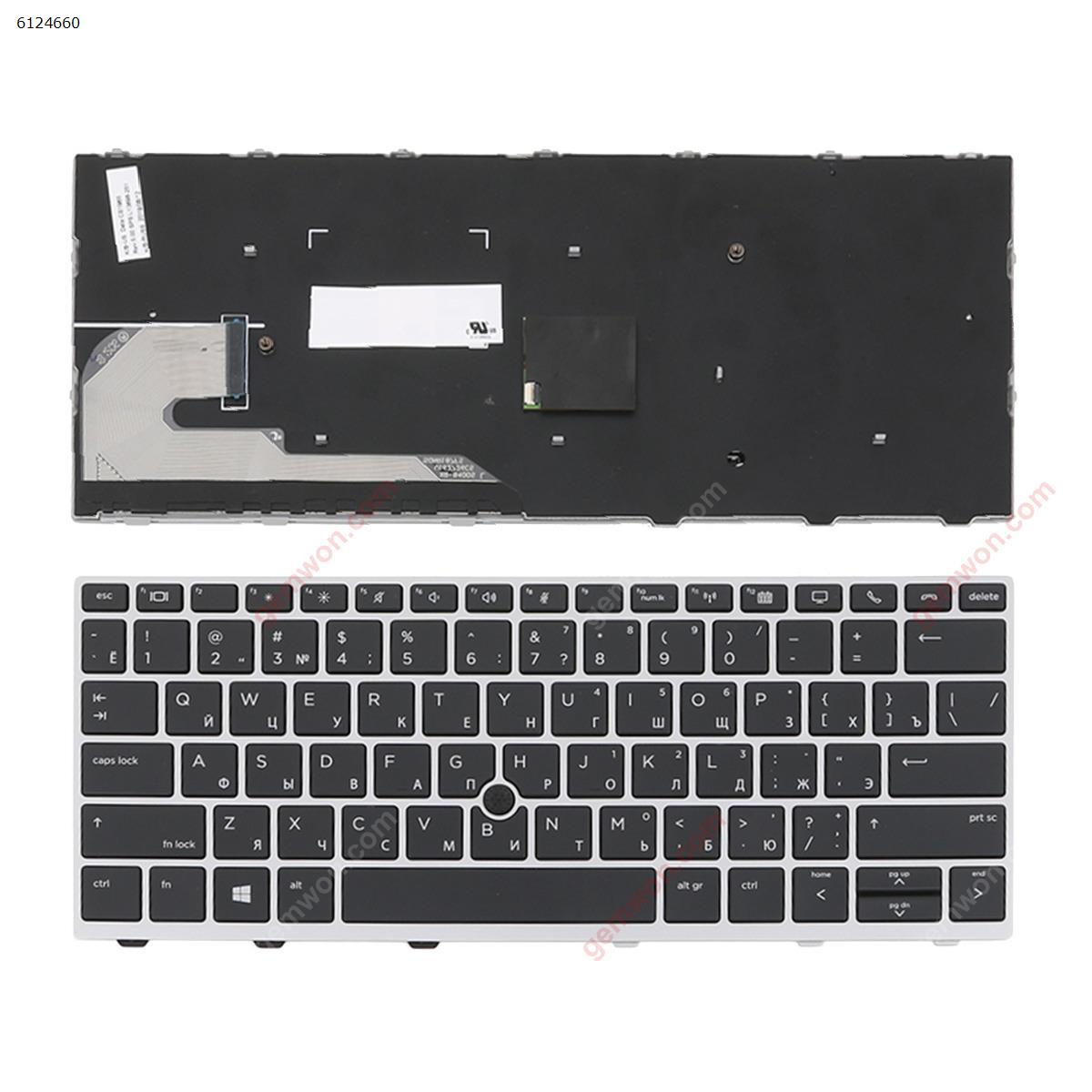 Picture of New Replacement Laptop Keyboard For HP EliteBook 830 G5 SILVER FRAME BLACK (with point,Win8) RU Layout