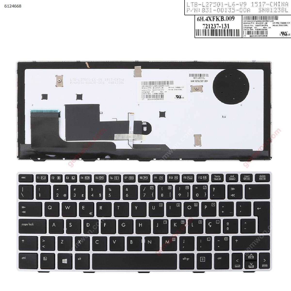 Picture of New Replacement Laptop Keyboard For HP EliteBook 810 G1 SILVER FRAME BLACK (Backlit,Win8) PO Layout