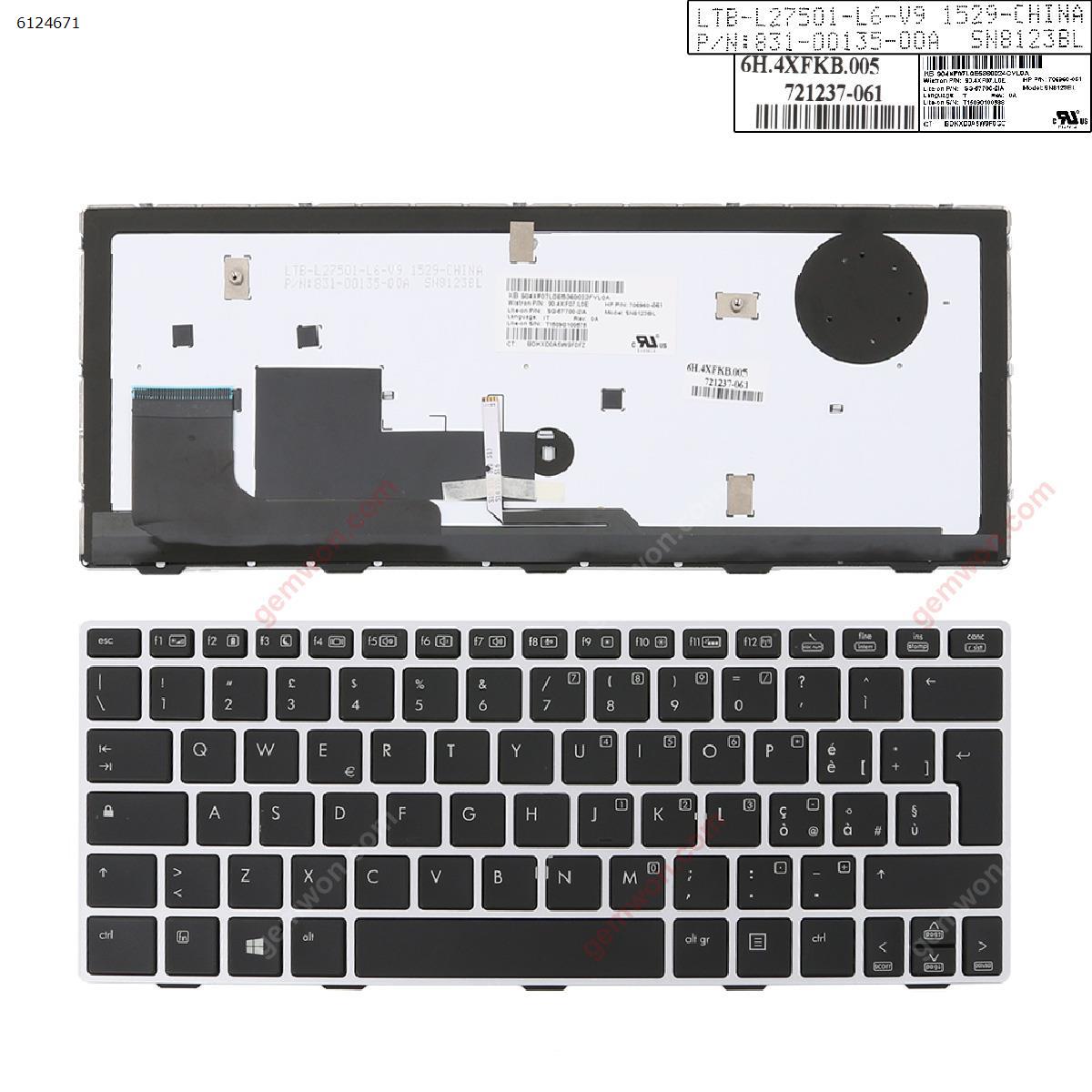 Picture of New Replacement Laptop Keyboard For HP EliteBook 810 G1 SILVER FRAME BLACK (Backlit,Win8) IT Layout