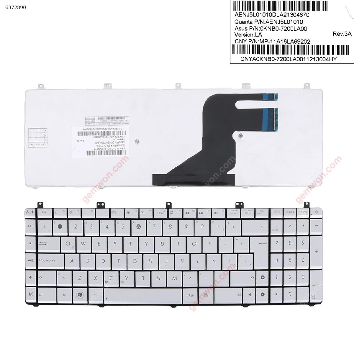 Picture of New Replacement Laptop Keyboard For ASUS N55 SILVER LA Layout