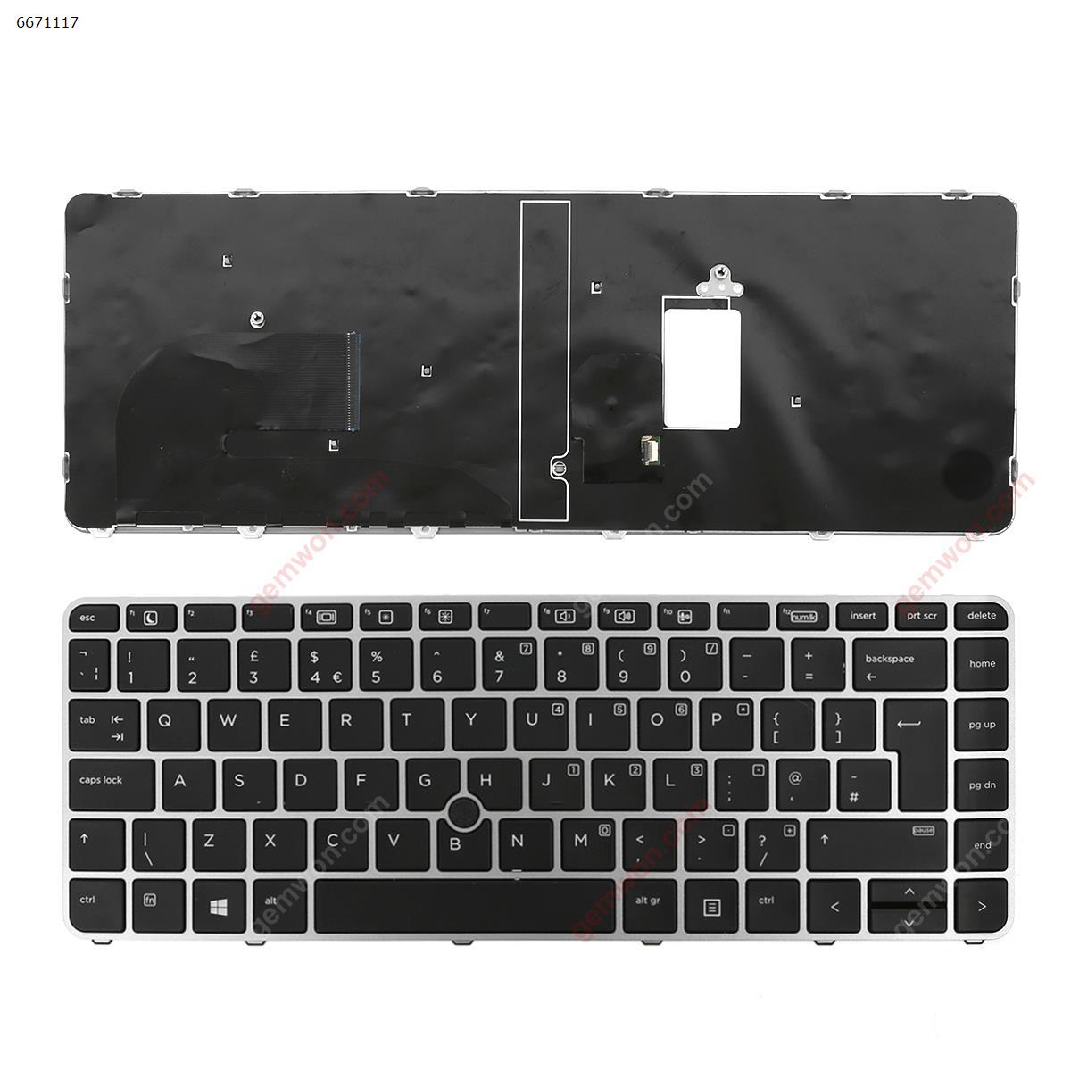 Picture of New Replacement Laptop Keyboard For HP EliteBook 840 G3 SILVER FRAME BLACK (with point ) Uk Layout