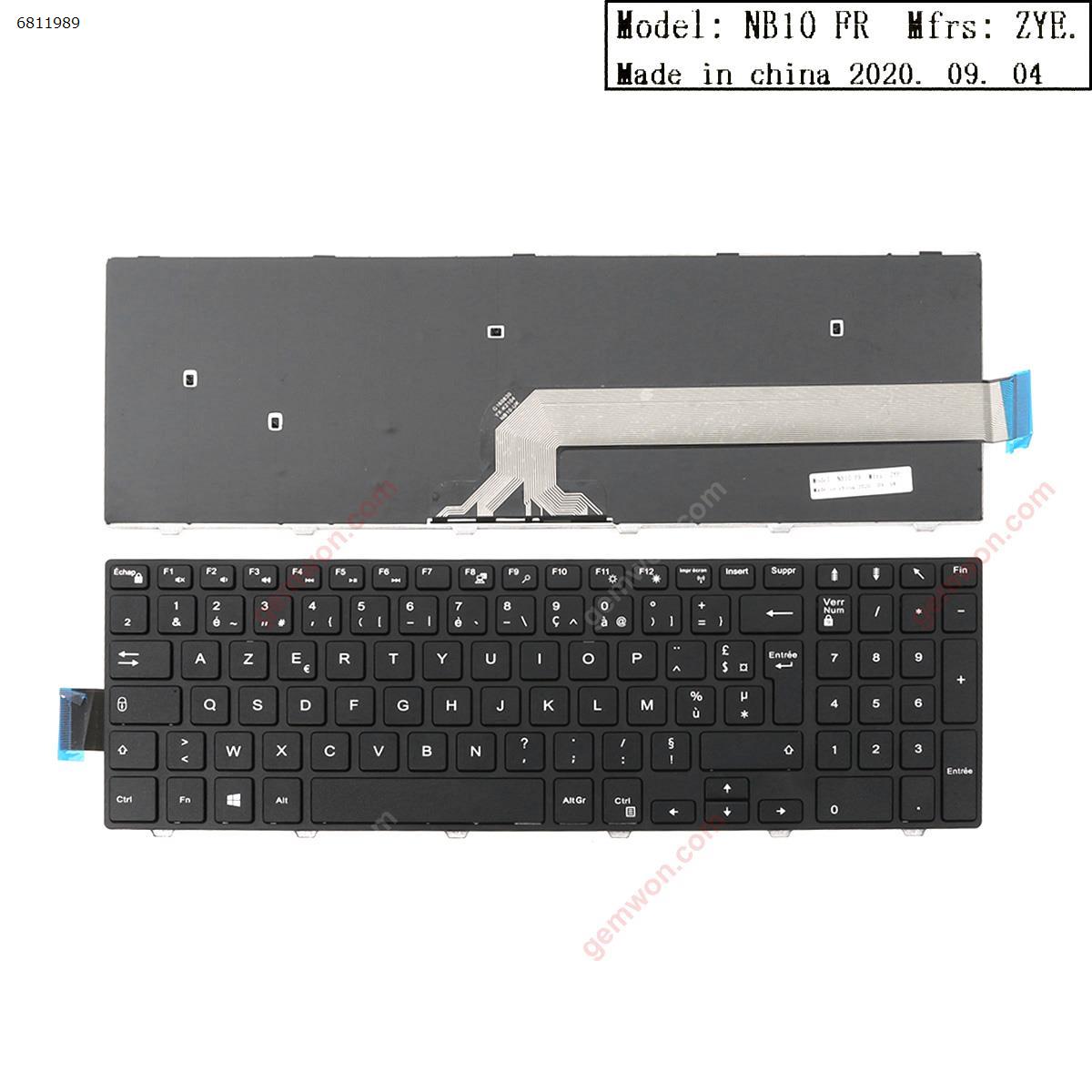 Picture of New Replacement Laptop Keyboard For DELL 15-3000 BLACK FRAME BLACK   ，OEM FR Layout