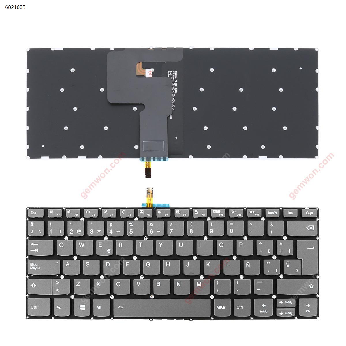 Picture of New Replacement Laptop Keyboard For Lenovo IdeaPad 330-14ikb GRAY win8( Backlit ，Without FRAME) SP Layout