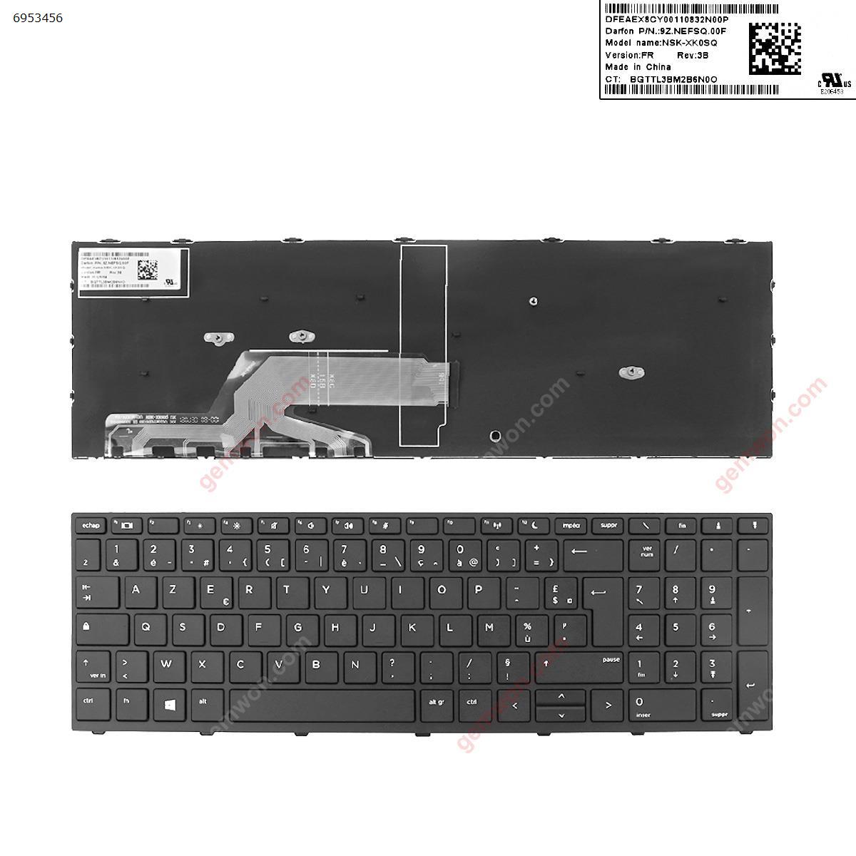 Picture of New Replacement Laptop Keyboard For HP Probook 450 G5 455 G5 470 G5   GRAY FRAME   BLACK FR Layout