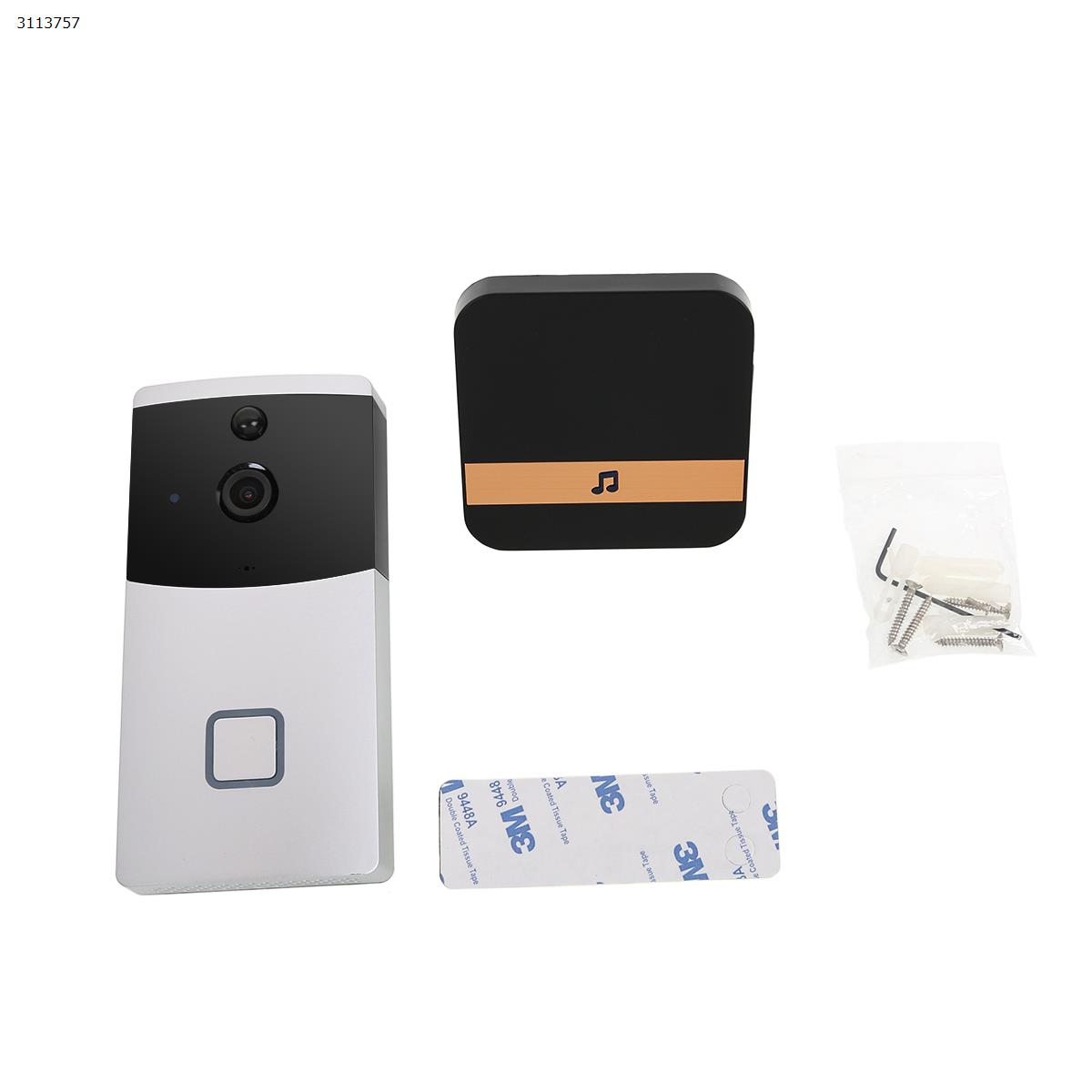 Picture of Smart WIFI video doorbell wireless remote home monitoring video voice (silver EU standard with Dingdong)