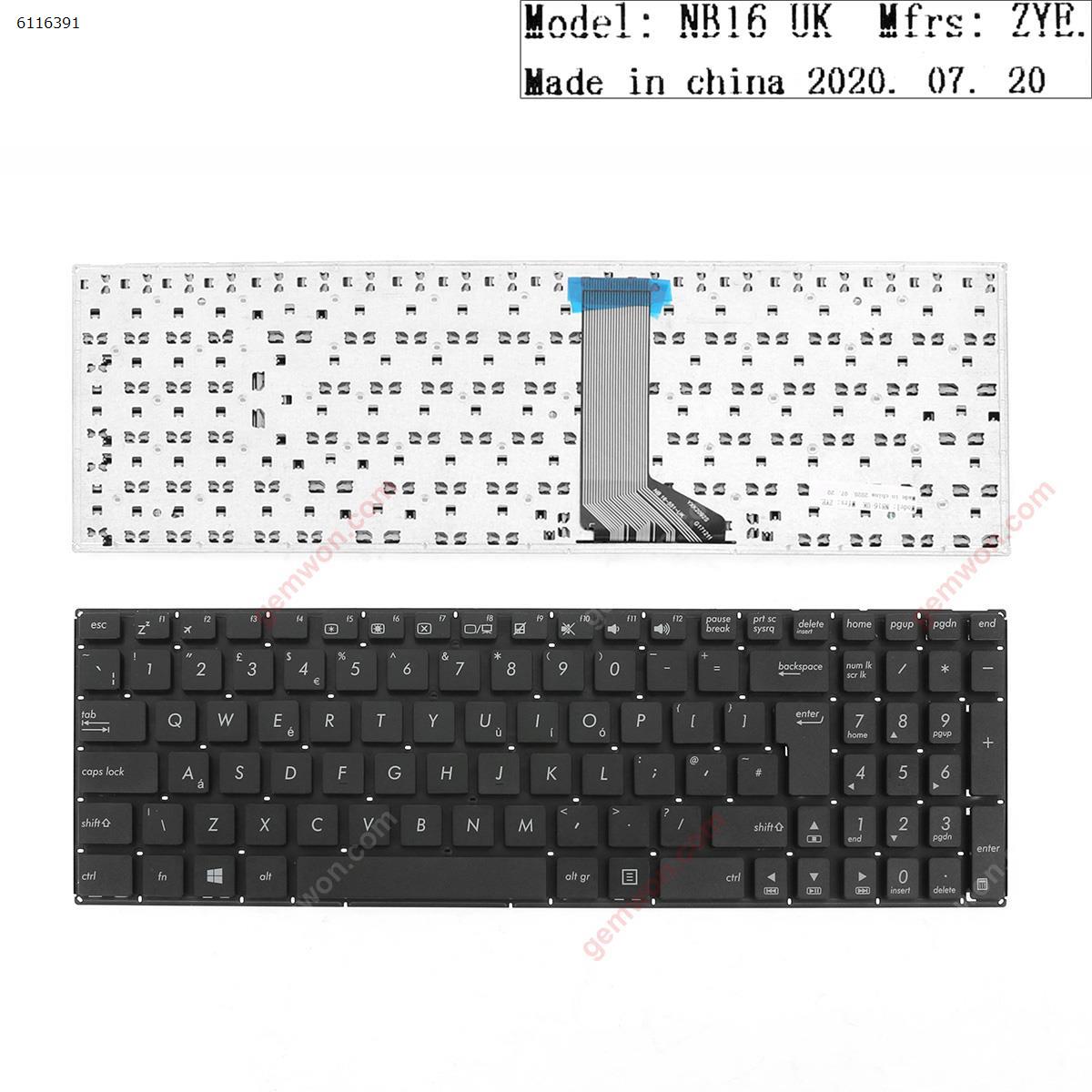 Picture of New Replacement Laptop Keyboard For ASUS X551 BLACK(Without FRAME,Without Foil)  Uk Layout