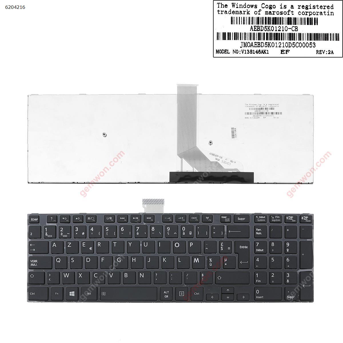 Picture of New Replacement Laptop Keyboard For Toshiba Satellite C70-A C70-B C70D-A C70D-B  GLOSSY FRAME BLACK  (Win8) FR Layout
