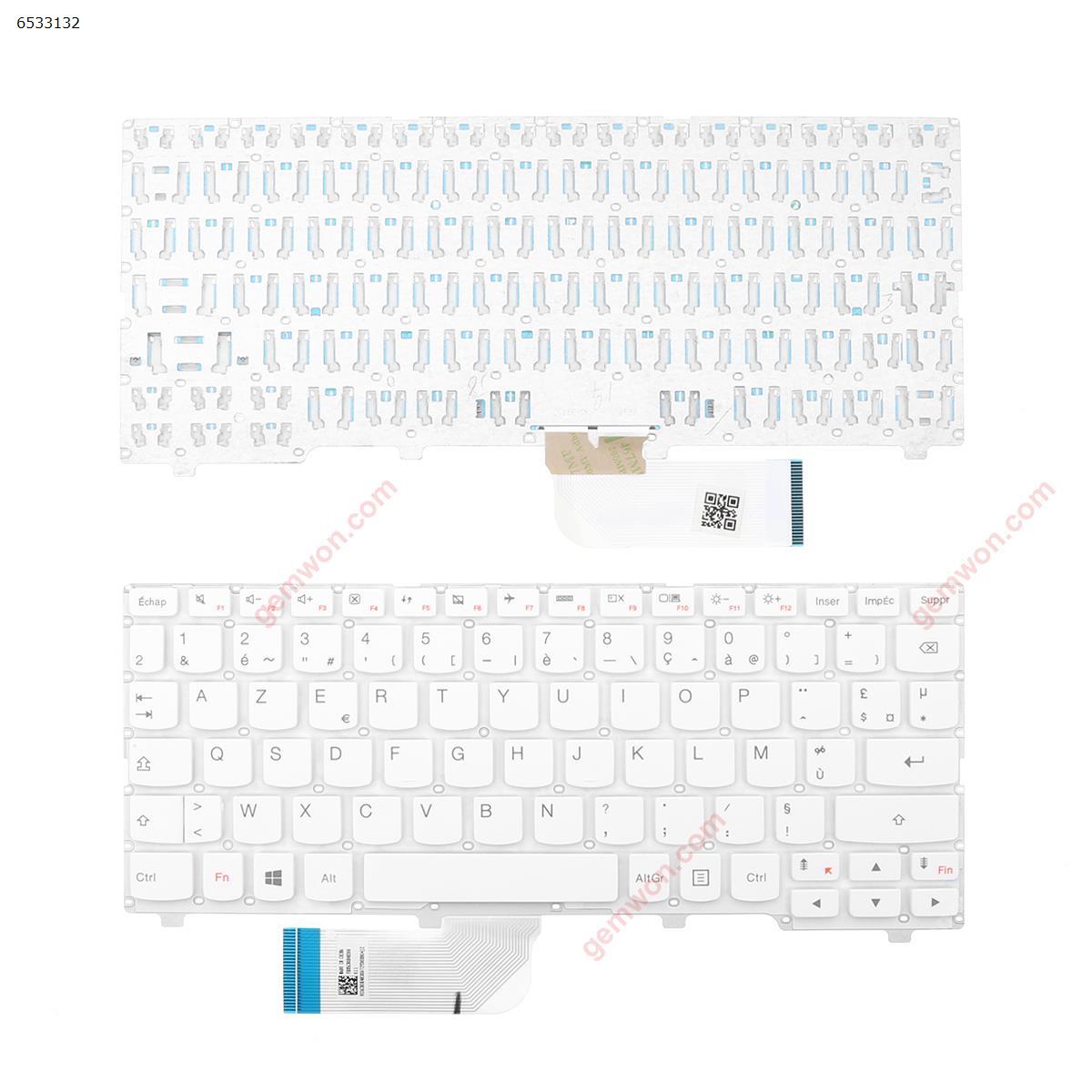 Picture of New Replacement Laptop Keyboard For Lenovo Yoga 100s 100S-11 100S-11IBY  100S-14IBR   WHITE  Without FRAME，Small Enter FR Layout
