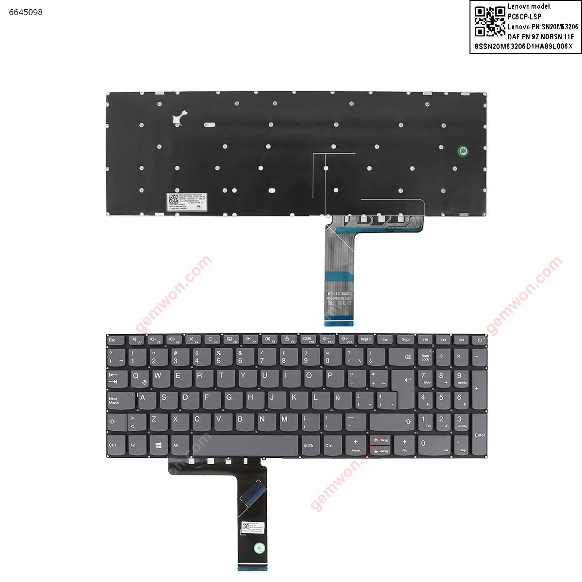 Picture of New Replacement Laptop Keyboard For Lenovo IdeaPad 320-15ABR 320-15IAP 320-15AST 320-15IKB 320-15ISK GRAY win8(Without FRAME) LA Layout