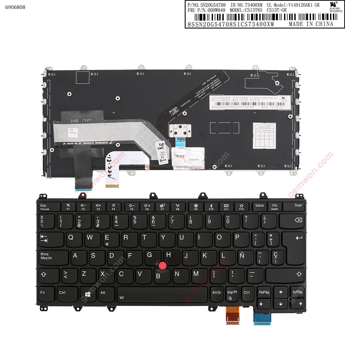 Picture of New Replacement Laptop Keyboard For Lenovo ThinkPad Yoga Y370  Black（backlit ,With Point stick，win8） SP Layout