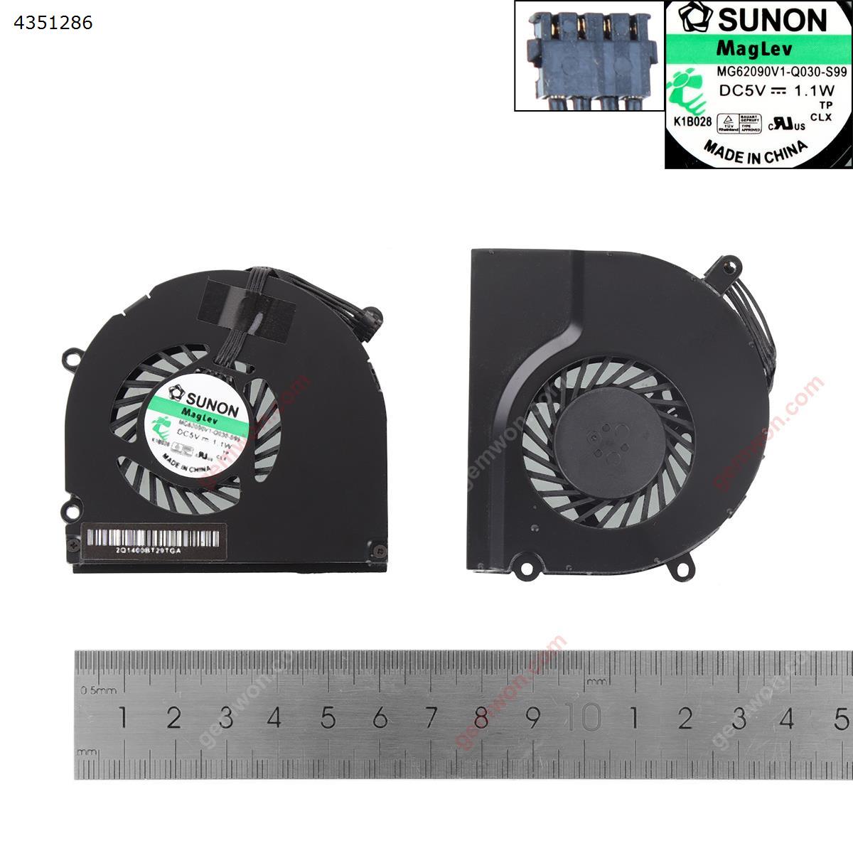 Picture of New Replacement CPU Cooling Fan For APPLE MacBook Pro A1286(Right side,OEM) MG62090V1-Q030-S99   MG62090V1-Q020-S99 MF60100V1-Q010-G99 6F3GHJ(DC5V 1.1W) MG45070V1-Q010-S99  MG60120V1-C030-S99 Layout