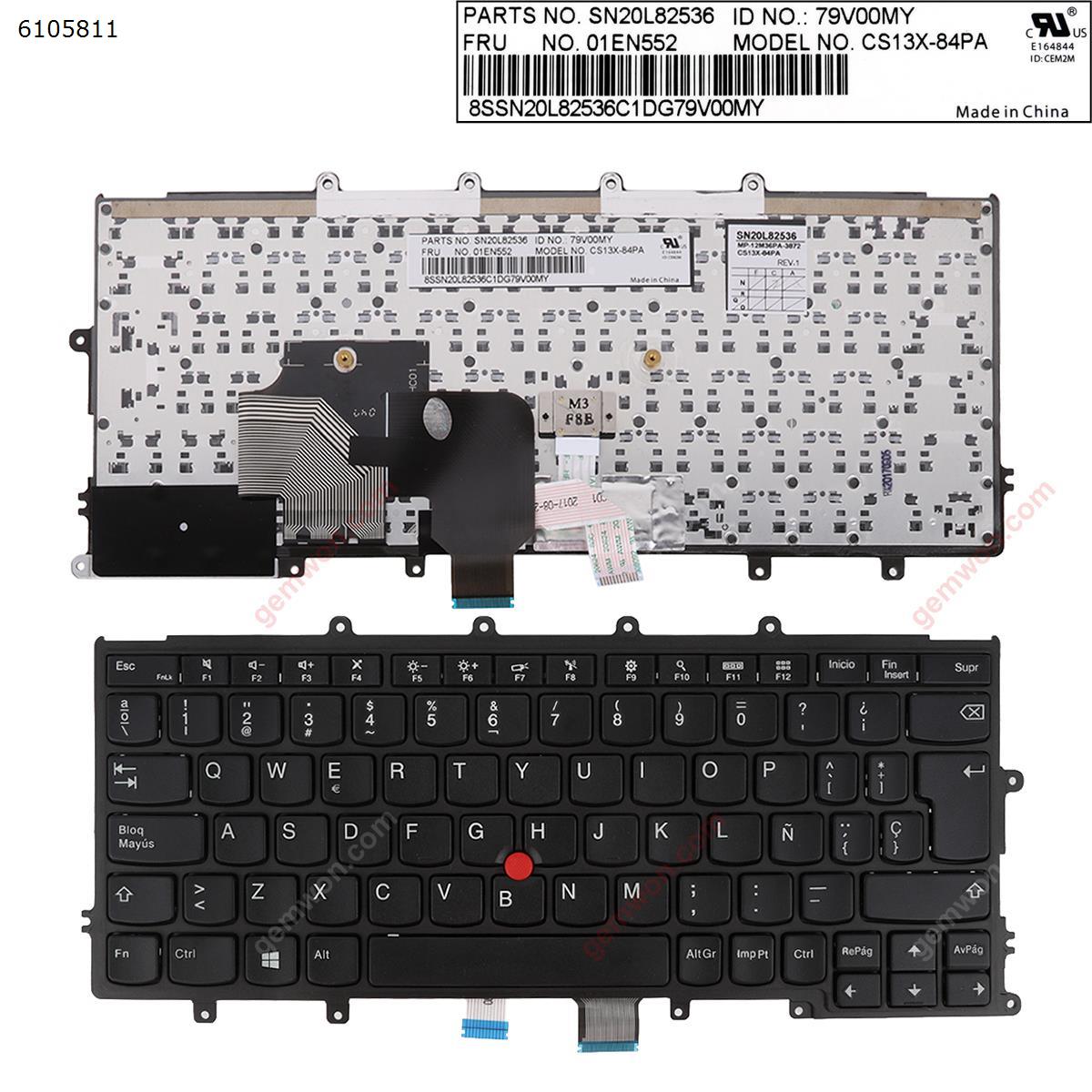 Picture of New Replacement Laptop Keyboard For IBM Thinkpad X240 X 250 X 260 BLACK FRAME BLACK(For Win8,With Point Compatible with X270 )  oem SP Layout