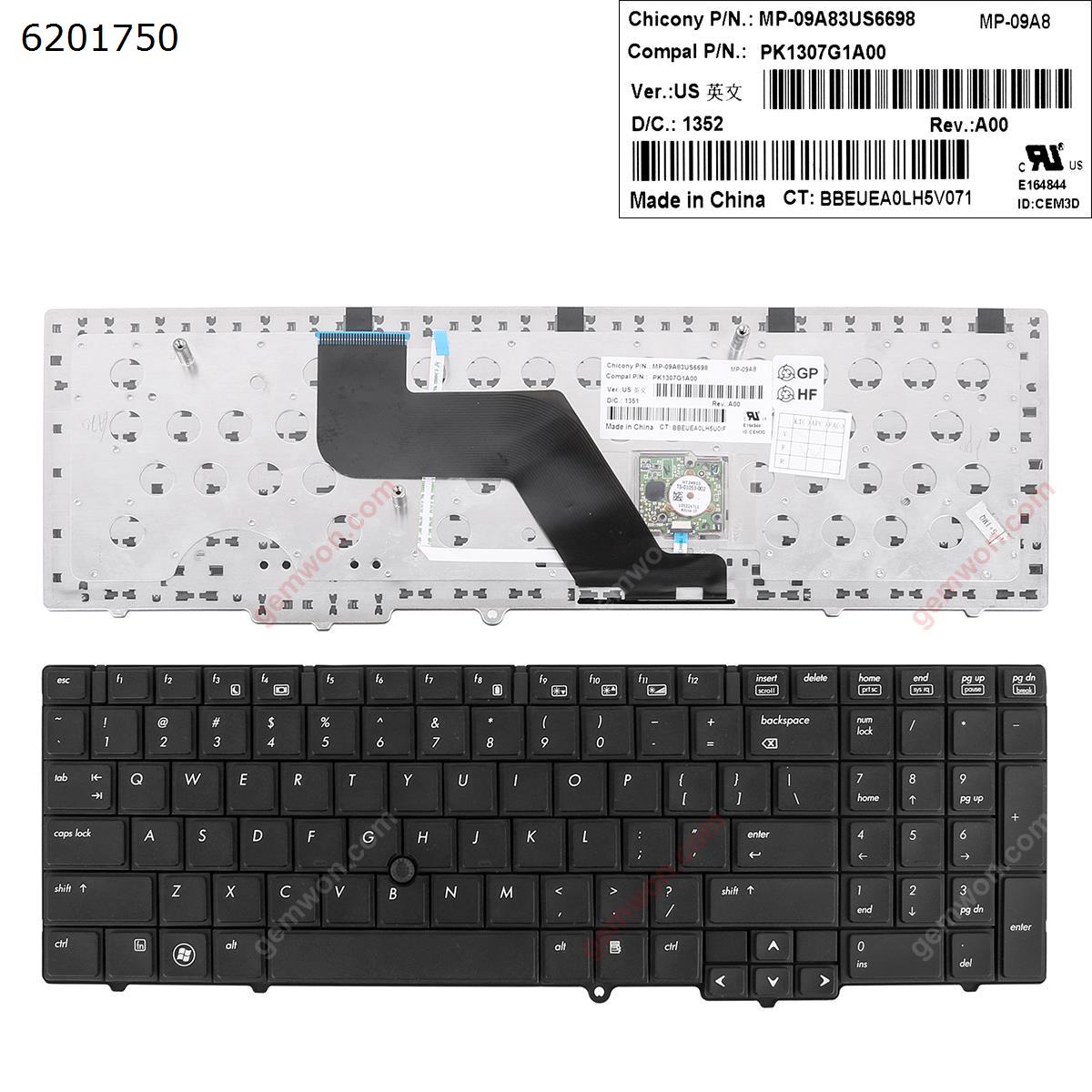 Picture of New Replacement Laptop Keyboard For HP 8540W BLACK(With Point stick ) US Layout