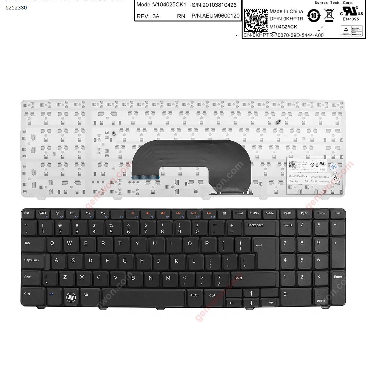 Picture of New Replacement Laptop Keyboard For DELL INSPIRON 17R N7010 BLACK(big Enter)（Reprint） UI Layout