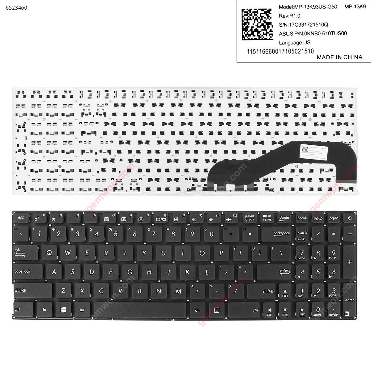 Picture of New Replacement Laptop Keyboard For ASUS X540 X540L BLACK(without FRAME,Win8) US Layout