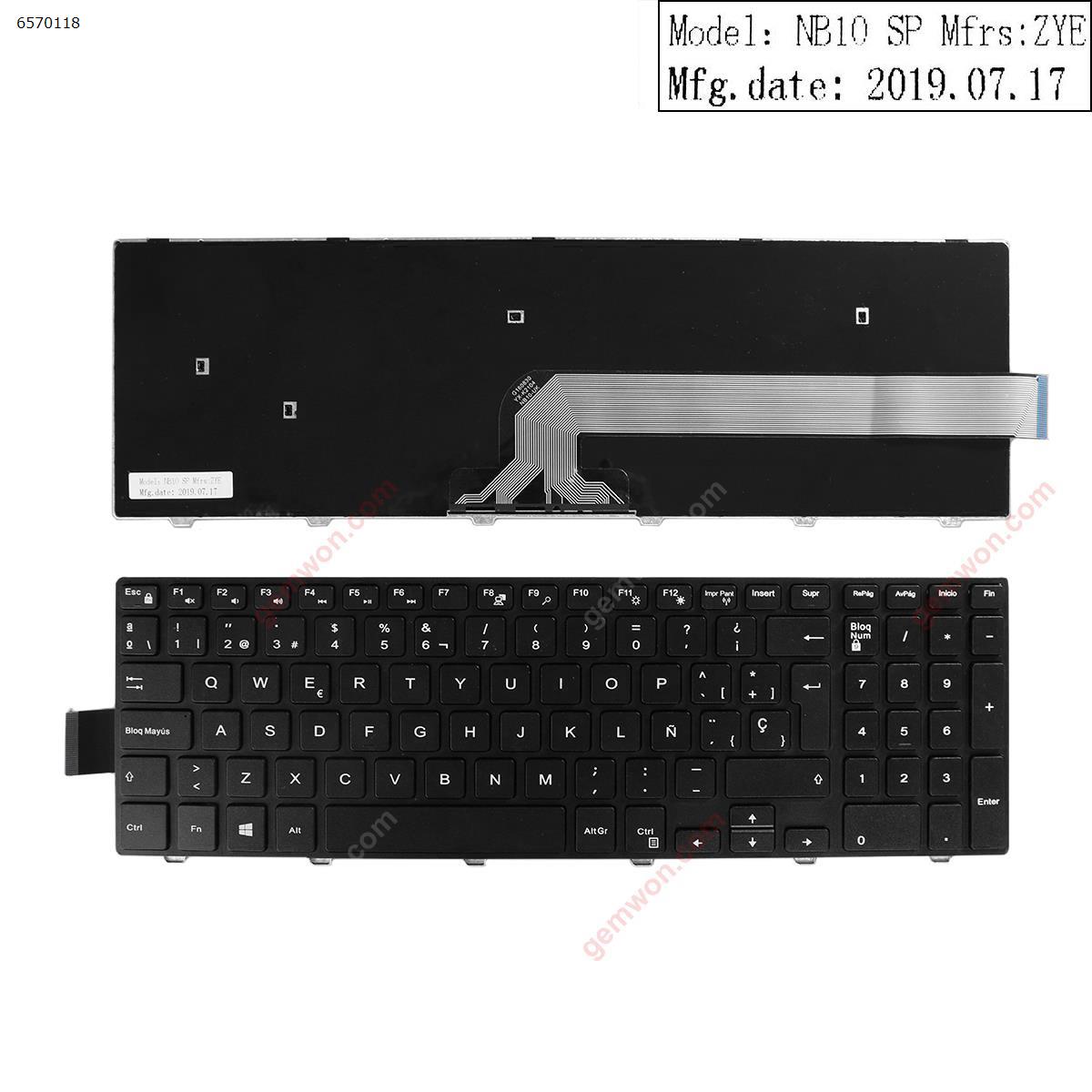 Picture of New Replacement Laptop Keyboard For Dell Inspiron 15-5000 Series 5547 5521 5542 BLACK FRAME BLACK (Win8)OEM SP Layout