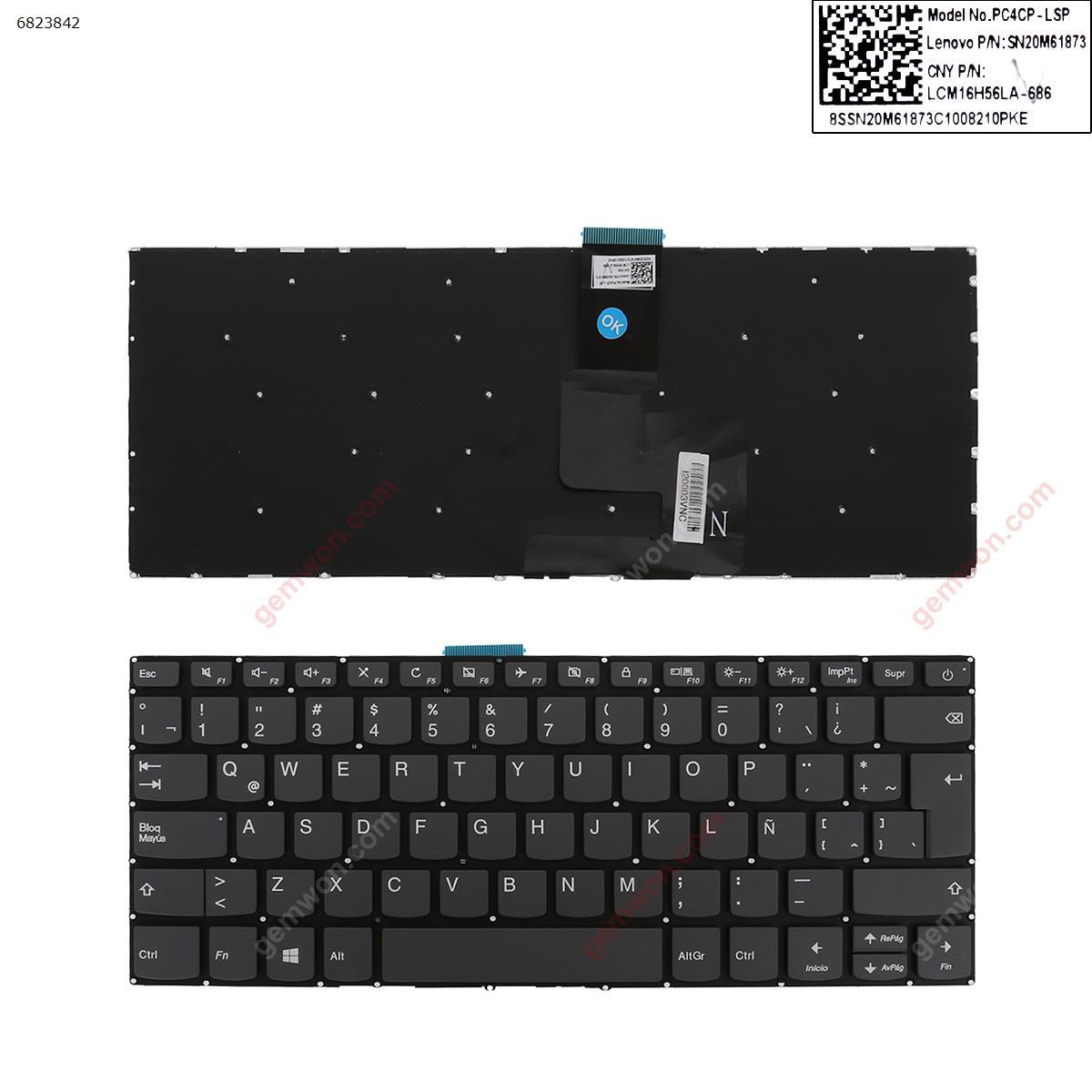 Picture of New Replacement Laptop Keyboard For LENOVO IdeaPad 320-14ISK 320S-14IKB 320S-14IKBR GRAY (Without FRAME,WIN8) LA Layout