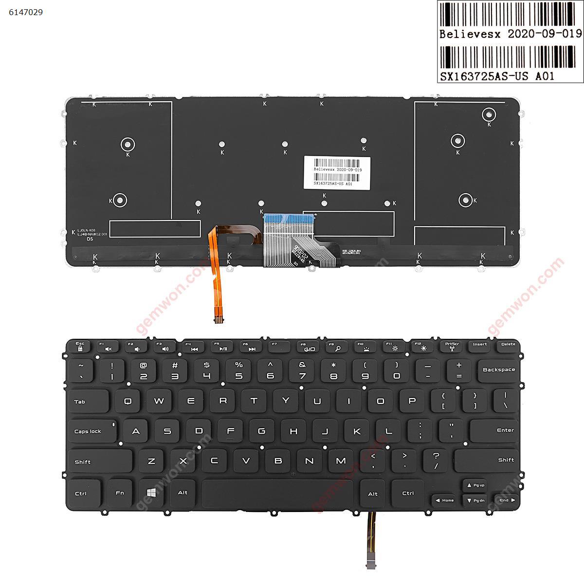 Picture of New Replacement Laptop Keyboard For Dell Precision M3800 XPS 15 9530 BLACK (Backlit, without FRAME)  OEM WIN8 US Layout