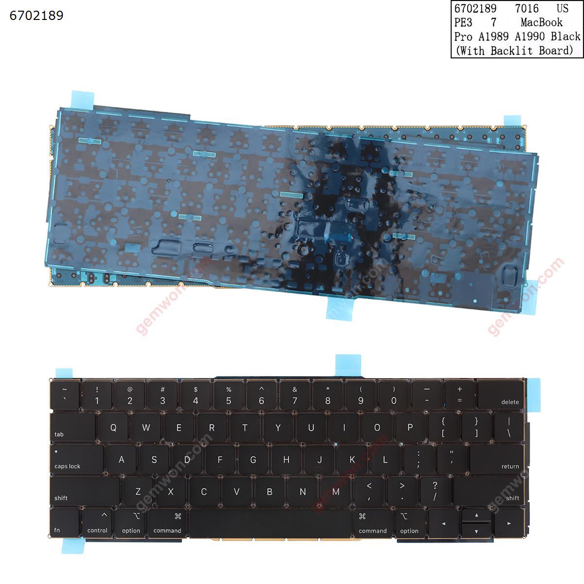 Picture of New Replacement Laptop Keyboard For Apple MacBook Pro A1989 A1990 Black (With Backlit Board) US Layout