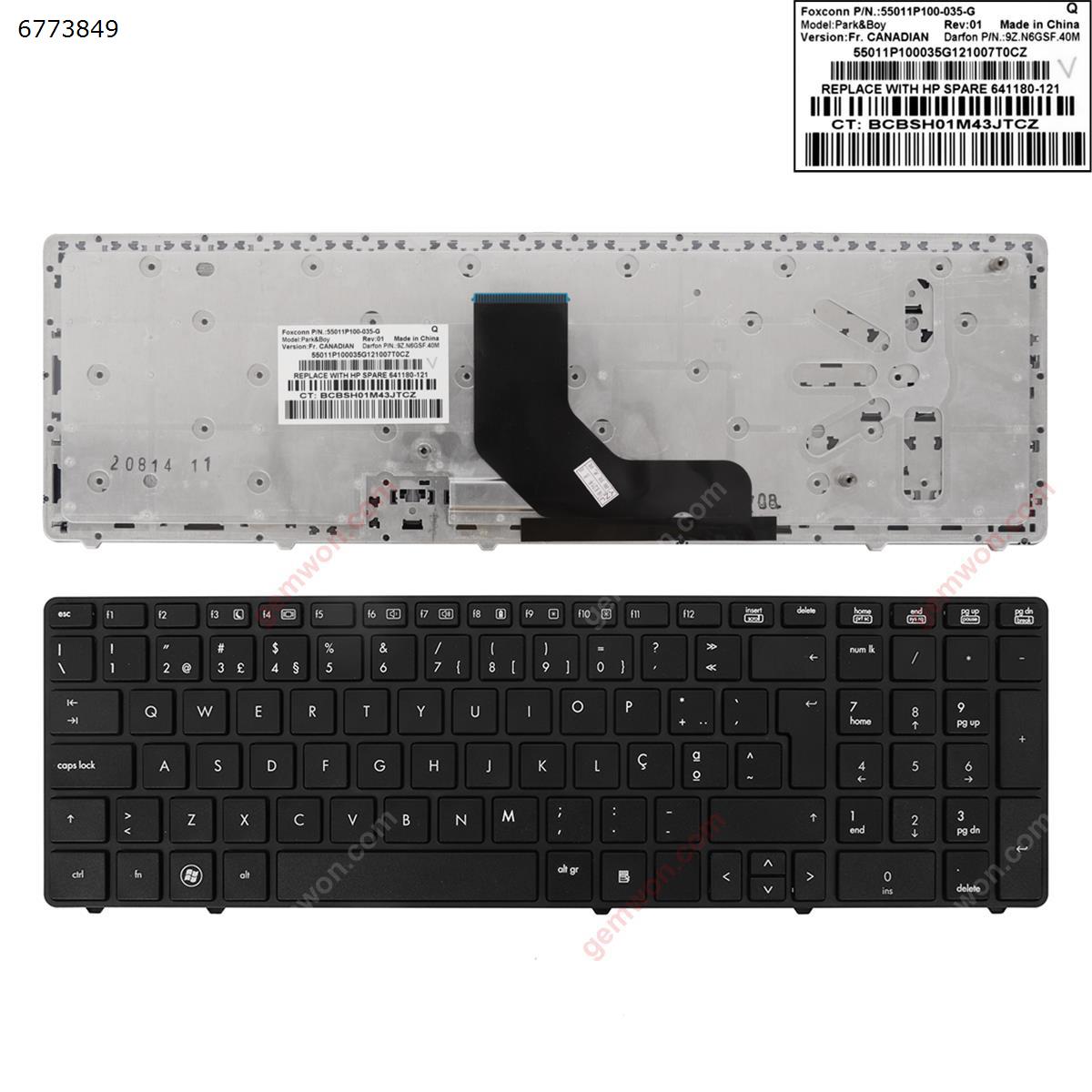 Picture of New Replacement Laptop Keyboard For HP ProBook 6560B/EliteBook 8570P 8560P BLACK FRAME BLACK(Without Point stick)  OEM  WIN 8 PO Layout