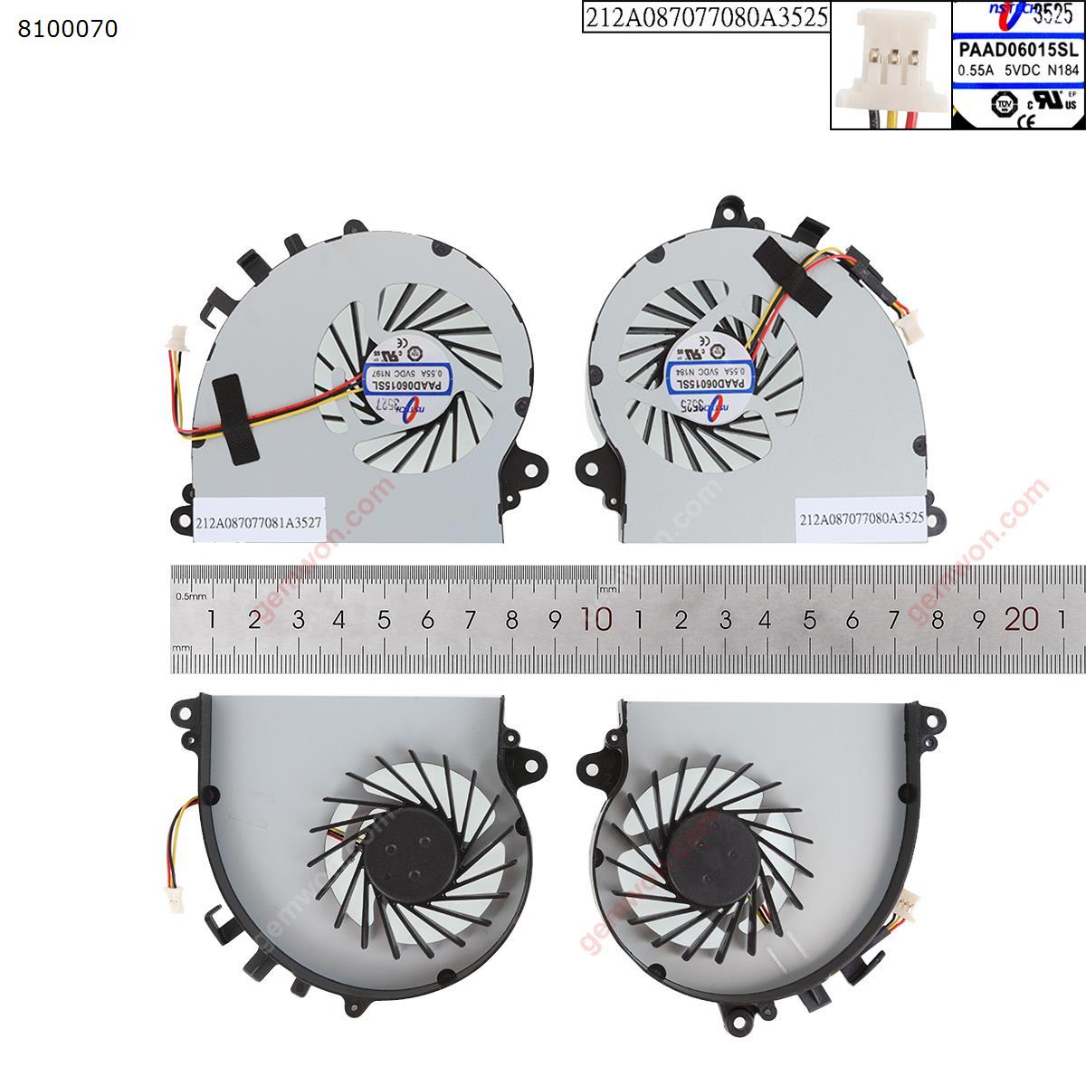 Picture of New Replacement CPU Cooling Fan For MSI GS70 GS72(a pair of fan,Original) 212A087077081A3514     212A087077080A3504     212A087077081A3525 Layout
