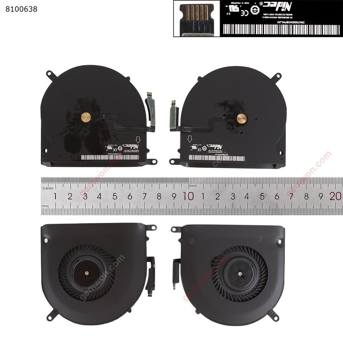 Picture of New Replacement CPU Cooling Fan For APPLE retina A1398 MC975 MC976(2013-2015, Right+Left，High copy)? N/A Layout