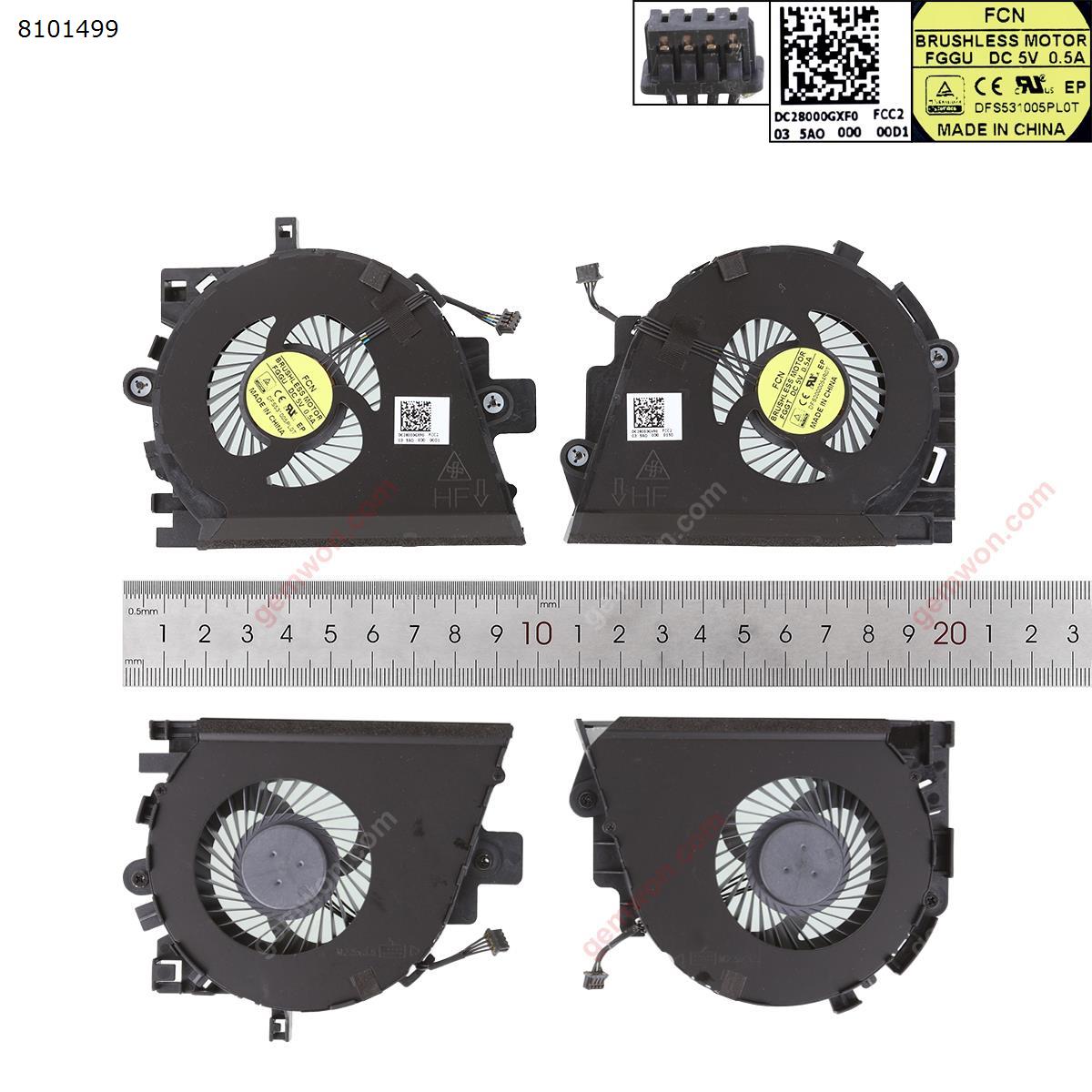 Picture of New Replacement CPU Cooling Fan For HP ZBOOK 15 G3 VGA FAN(Left+Right，Original) DC28000GXF0-FCC2   848252-001 DFS531005PL0T Layout