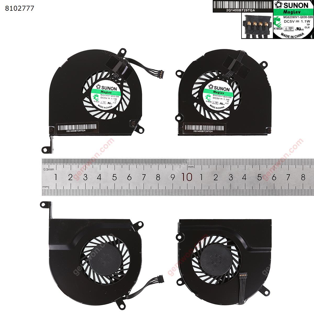 Picture of New Replacement CPU Cooling Fan For APPLE MacBook Pro A1286(Left+Right,OEM) N/A Layout