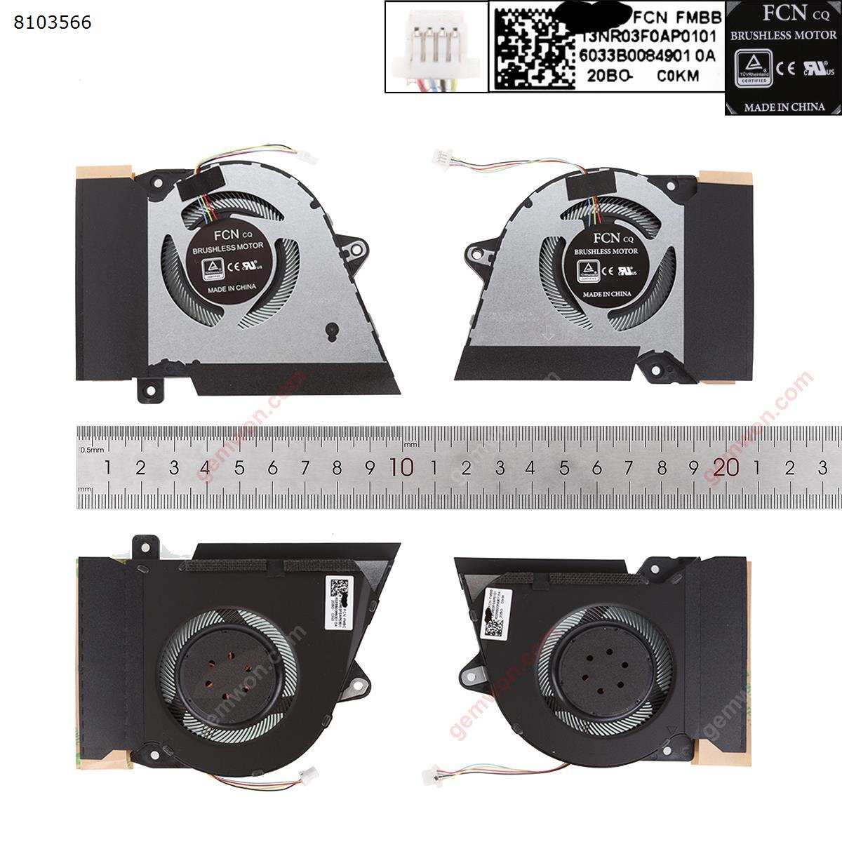 Picture of New Replacement CPU Cooling Fan For Asus ROG Zephyrus 14 G14 GA401I GA401IV（L+R，Original） N/A Layout