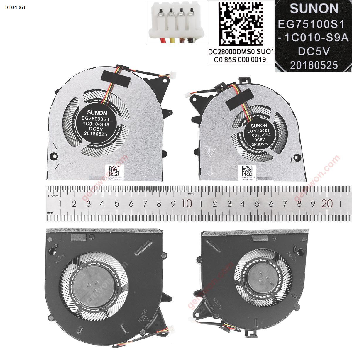 Picture of New Replacement CPU Cooling Fan For Lenovo Legion 81LE Y7000P Y530P (GPU+CPU,Original) N/A Layout