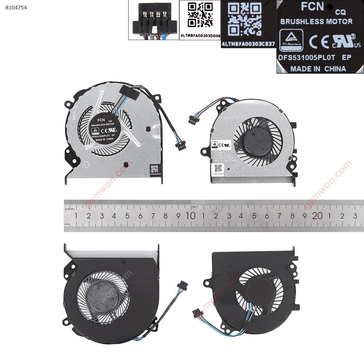 Picture of New Replacement CPU Cooling Fan For xiaomi 15.6 MI Ruby TM1802-AC -AD  MX110 Discrete graphics card Version ，2019 years（L+R，Original） N/A Layout