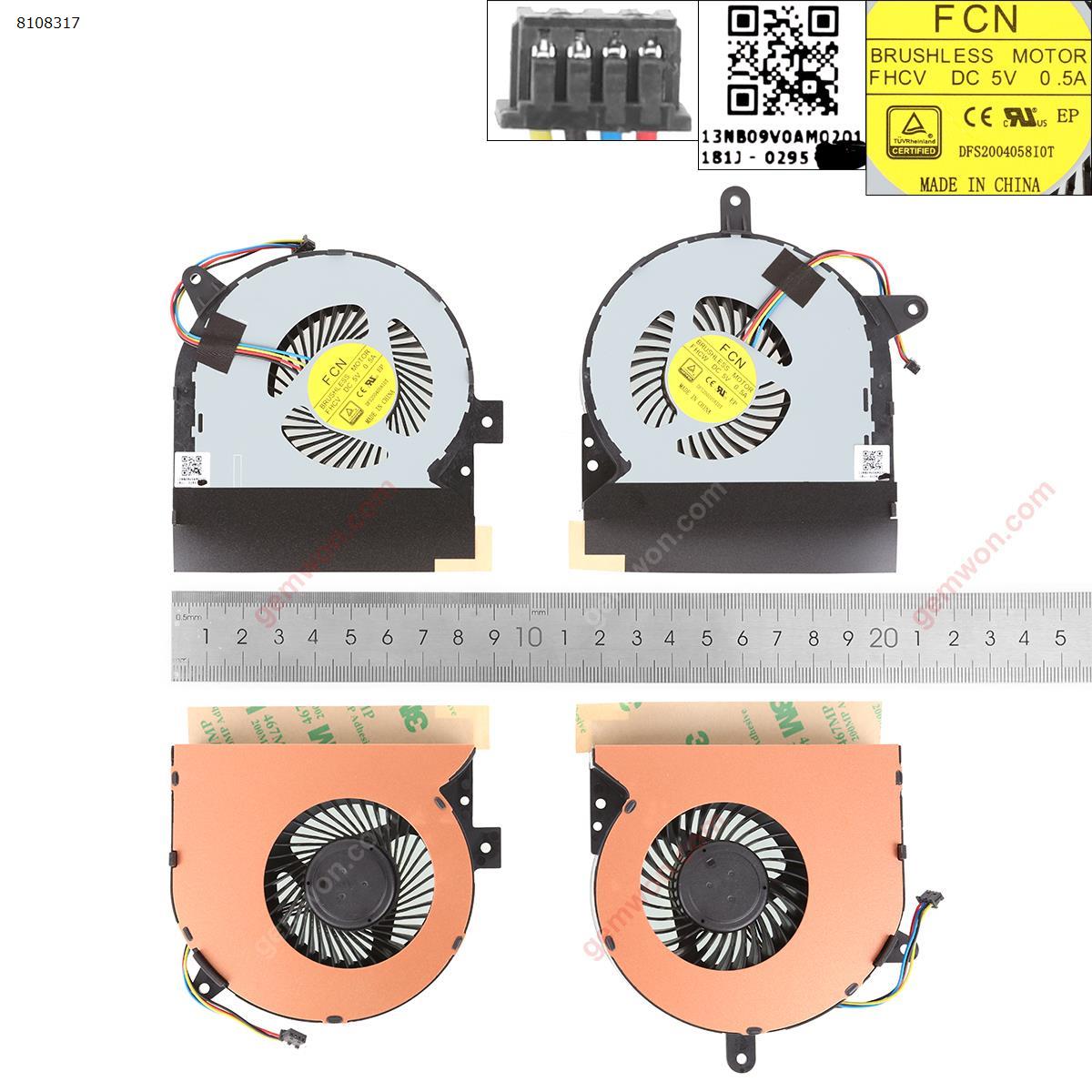 Picture of New Replacement CPU Cooling Fan For ASUS  ROGG FX72V VY G752V G752VY-RH71 GTX980 CPU+GPU（Original，Thickness:20MM） N/A Layout