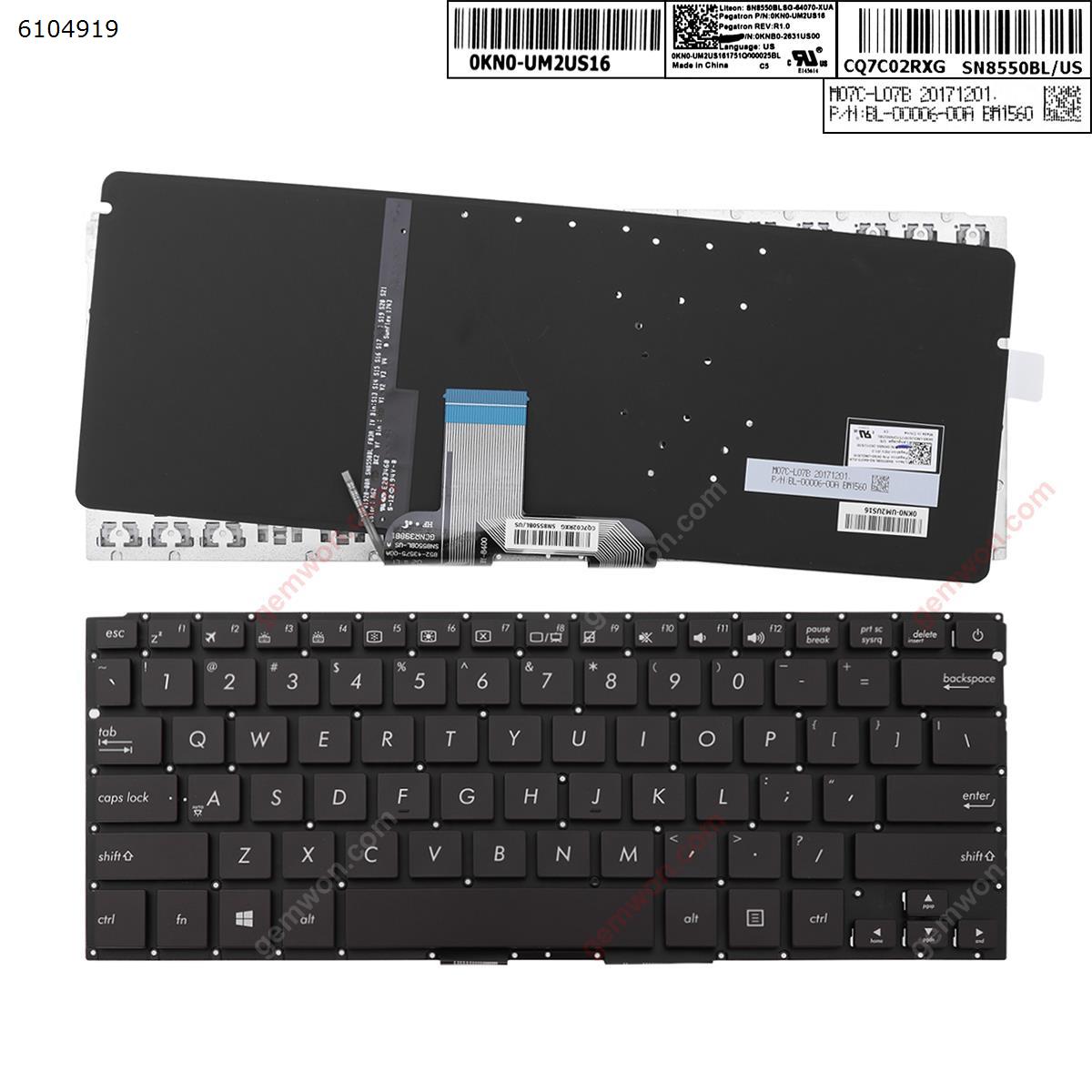 Picture of New Replacement Laptop Keyboard For Asus-ZenBook-UX310-UX310UA-UX310UQ-U4000  BLACK   Without FRAME, Backlit   win8 US Layout