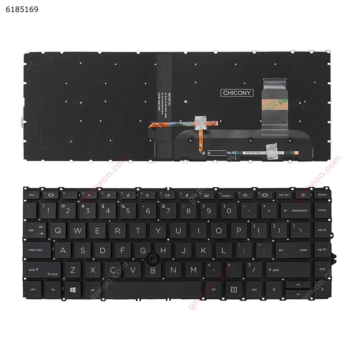 Picture of New Replacement Laptop Keyboard For HP EliteBook  840 g7  BLACK (  Backlit ，  Without FRAME, with point ， Win8) US Layout