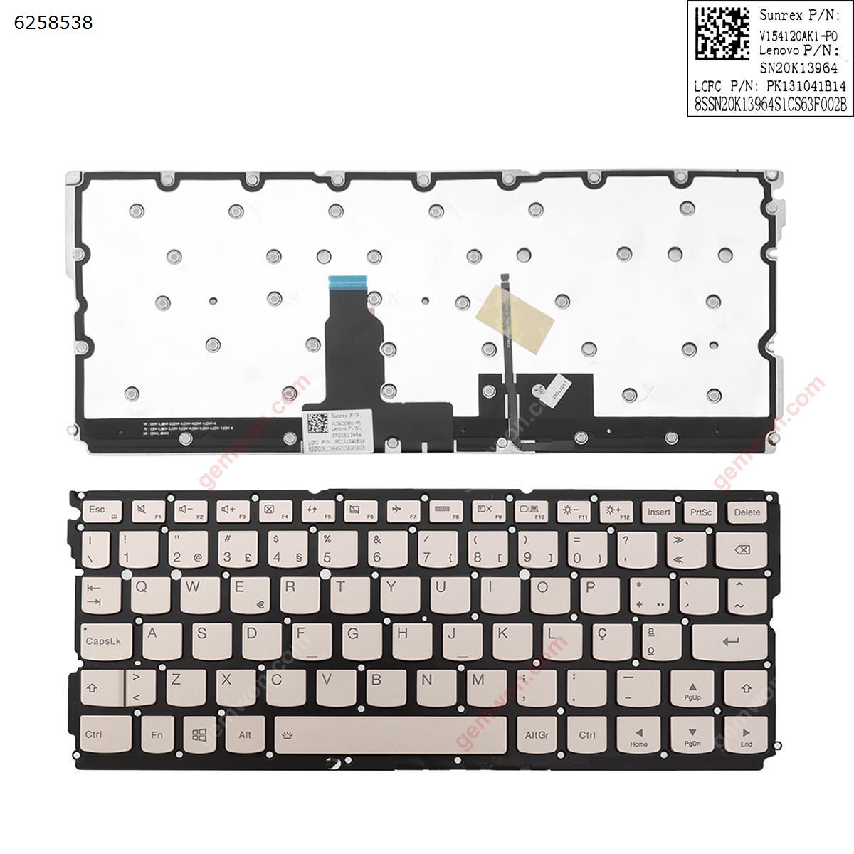 Picture of New Replacement Laptop Keyboard For LENOVO IdeaPad  YOGA  900S-12ISK Golden (Backlit,Without FRAME,Win8) PO Layout