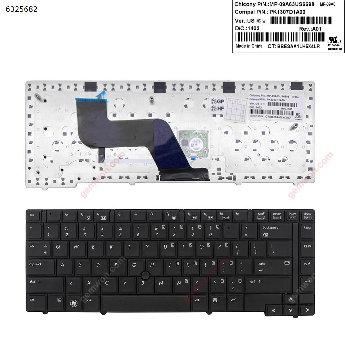 Picture of New Replacement Laptop Keyboard For HP EliteBook 8440P 8440W BLACK(With Point stick) US Layout