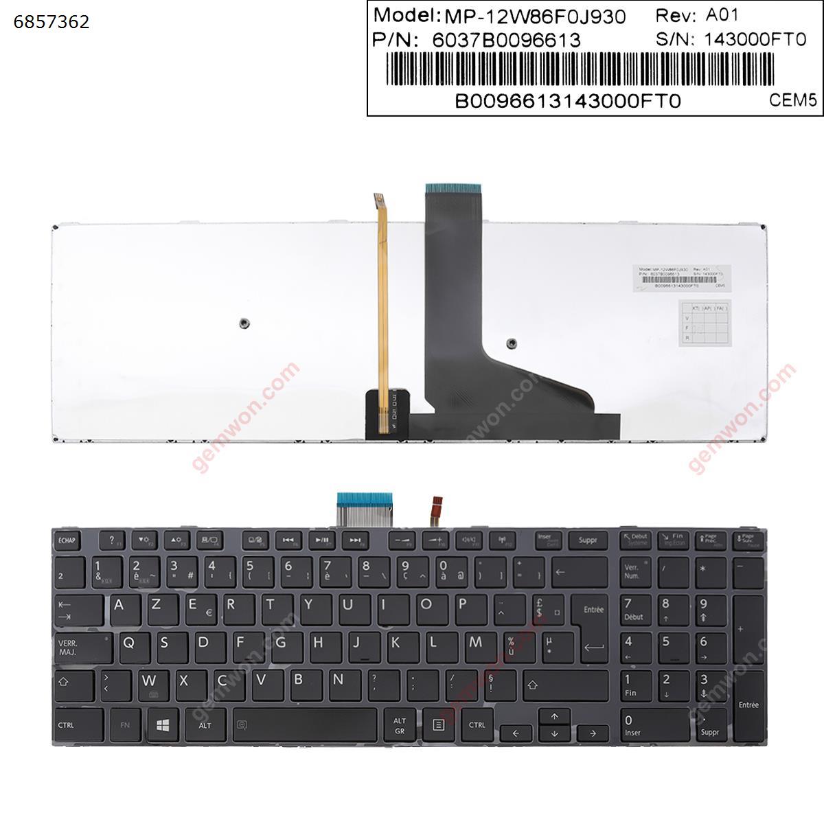 Picture of New Replacement Laptop Keyboard For Toshiba Satellite C70-A C70-B C70D-A C70D-B GLOSSY FRAME BLACK (Backlit Win8) FR Layout