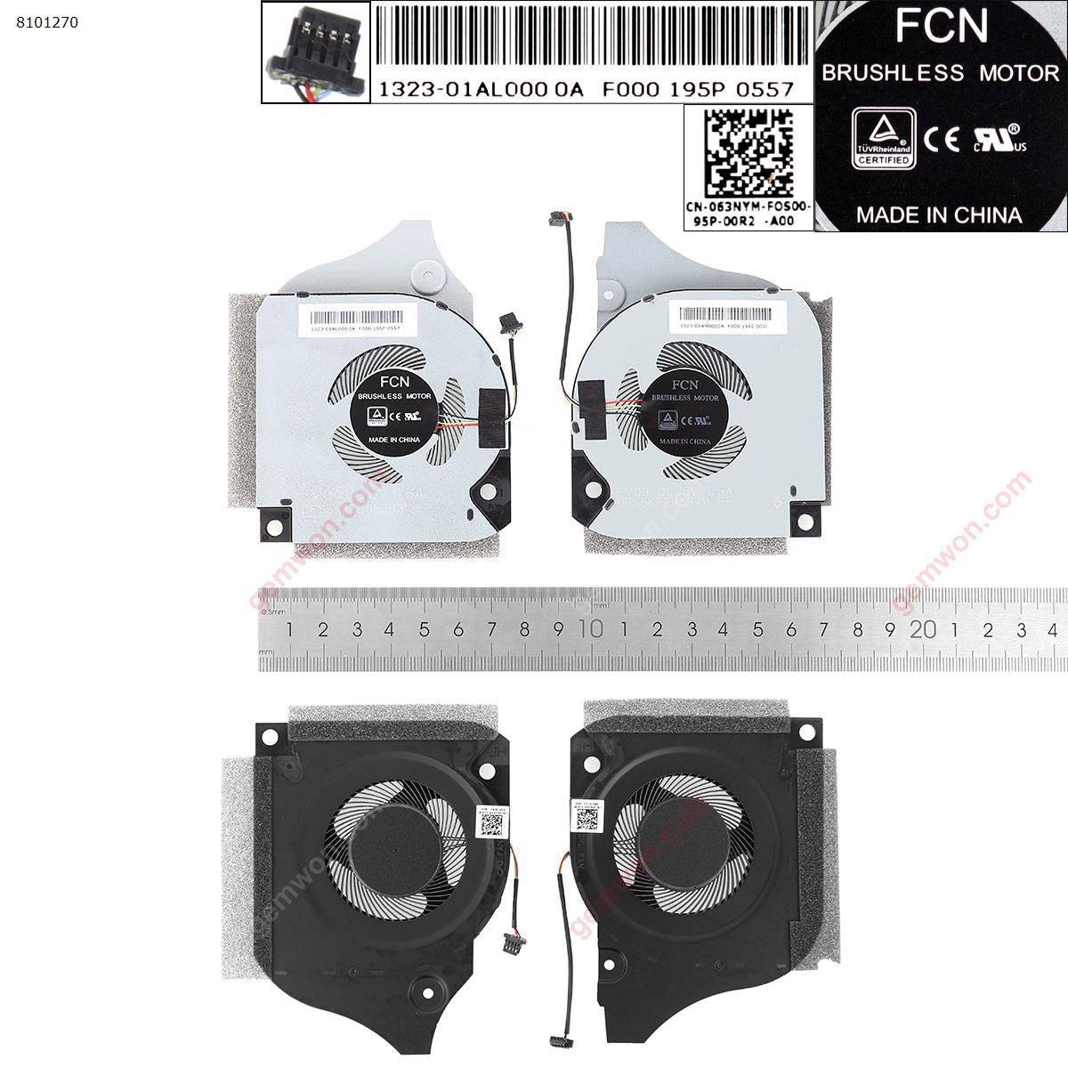 Picture of New Replacement CPU Cooling Fan For DELL INSPIRON P82F G5-5590 （5V,CPU+GPU ，Original） 063NYM 0FK2HP Layout