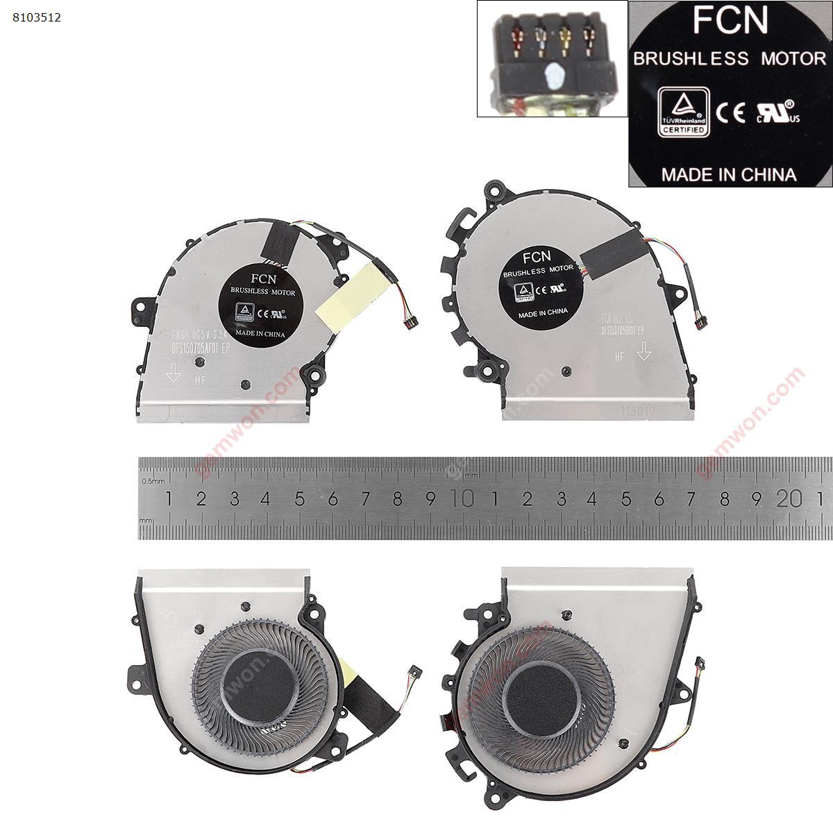 Picture of New Replacement CPU Cooling Fan For Lenovo Yoga530-14IKB Flex 6-14IKB （CPU+GPU ，Original） N/A Layout