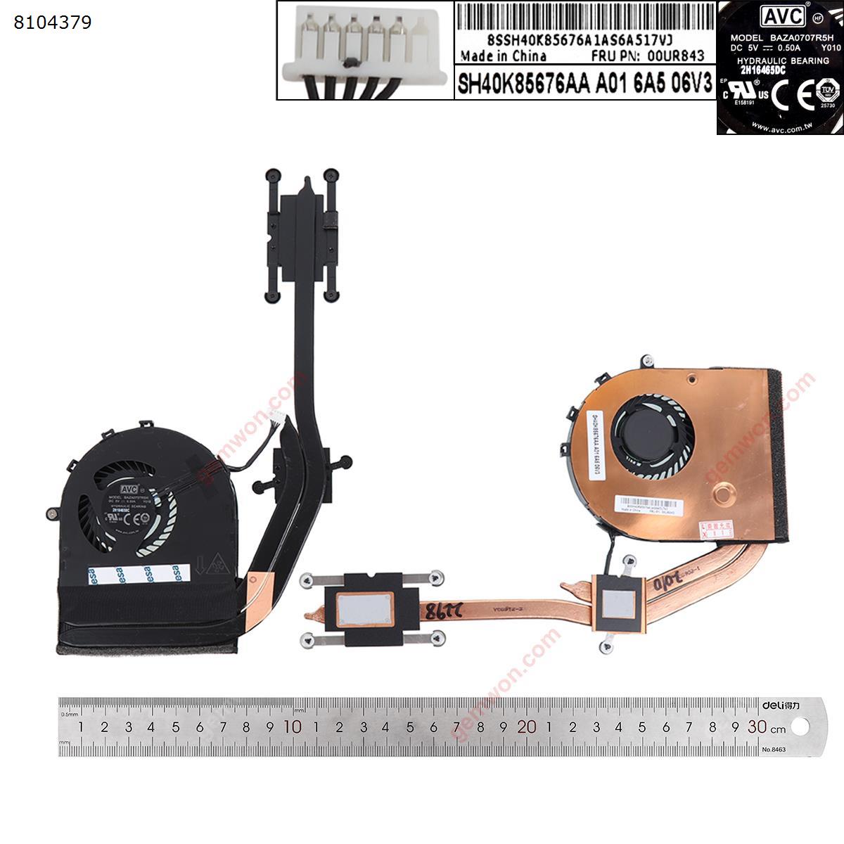Picture of New Replacement CPU Cooling Fan For LENOVO ThinkPad T560（ Discrete graphics card,Heatsink） 00JT268    BAZA0707R5H   00UR843 Layout