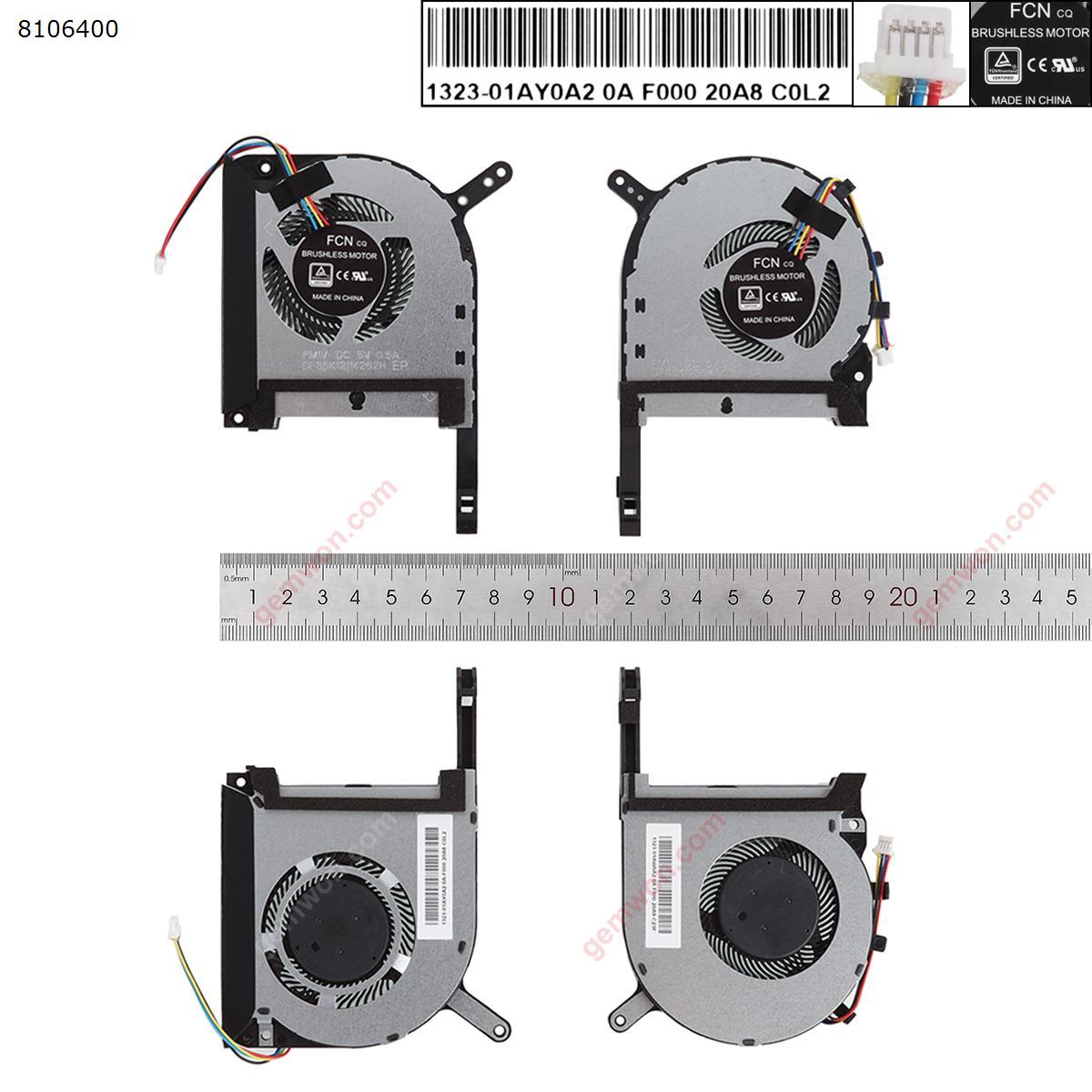 Picture of New Replacement CPU Cooling Fan For ASUS FX86 FX95G FX705G FX505（CPU+GPU，Original） N/A