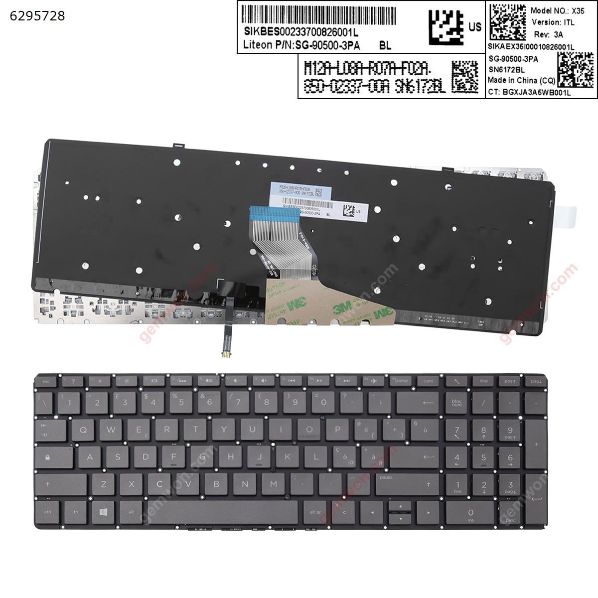 Picture of New Replacement Laptop Keyboard For HP  Spectre x360 15-ch 15-ch000  BLACK (Backlit,Without FRAME,win8) IT Layout