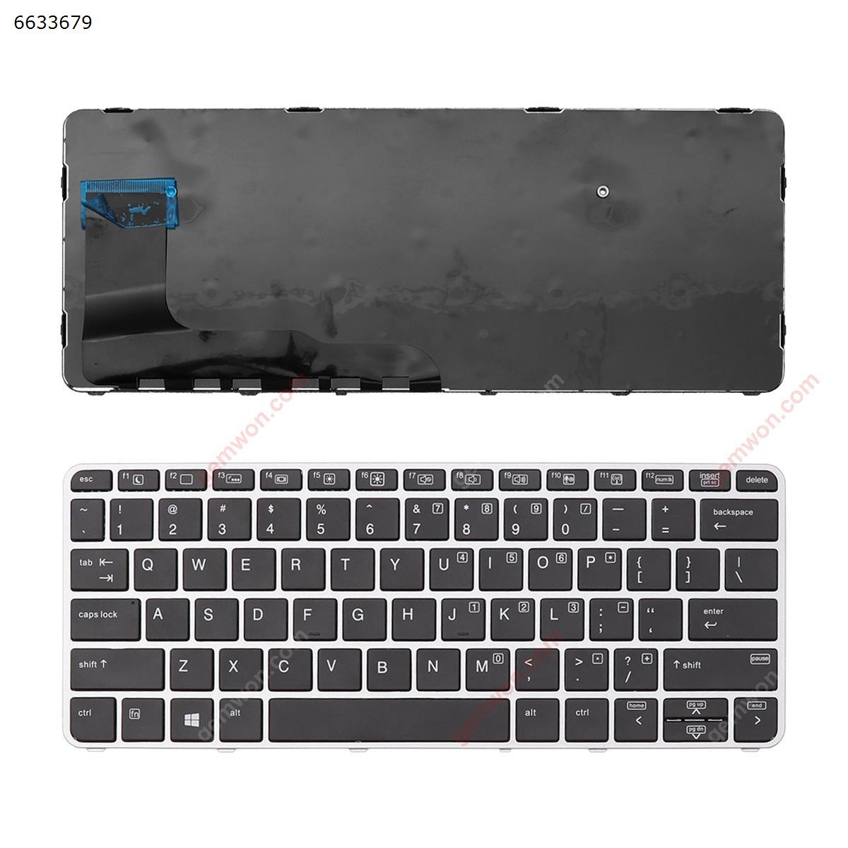 Picture of New Replacement Laptop Keyboard For HP EliteBook 820 G3 SILVER FRAME BLACK (without point,Win8) US Layout
